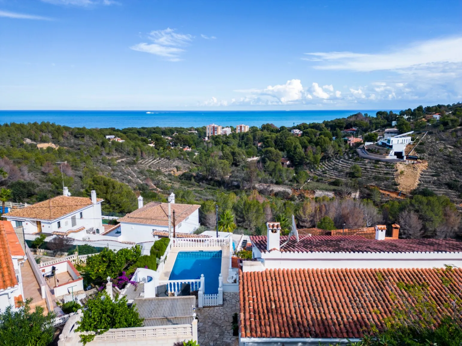 Villa con vistas al mar y en una sola planta en zona Florida, Dénia