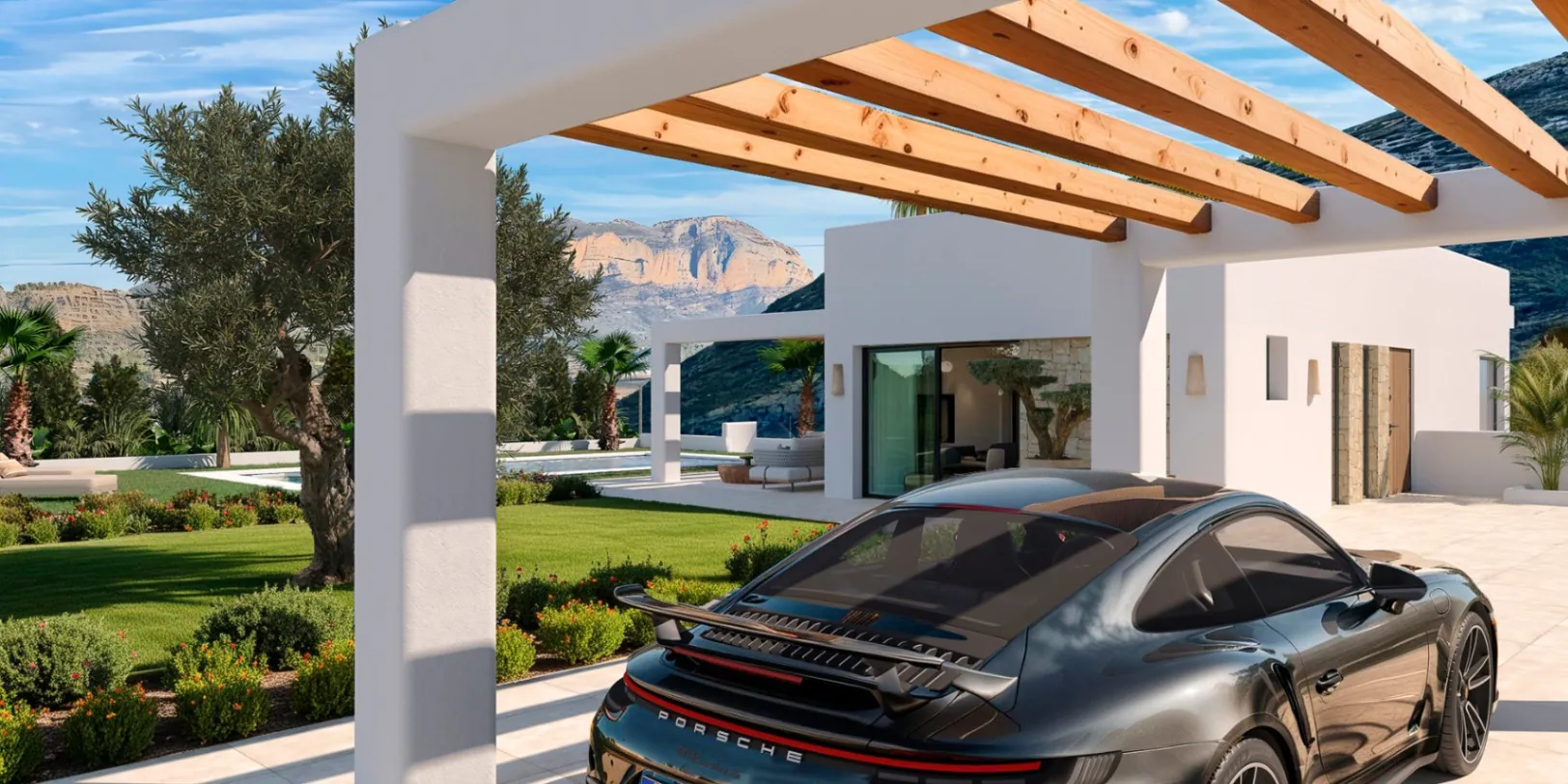 Modern single-family villa under construction in Pedreguer, Costa Blanca