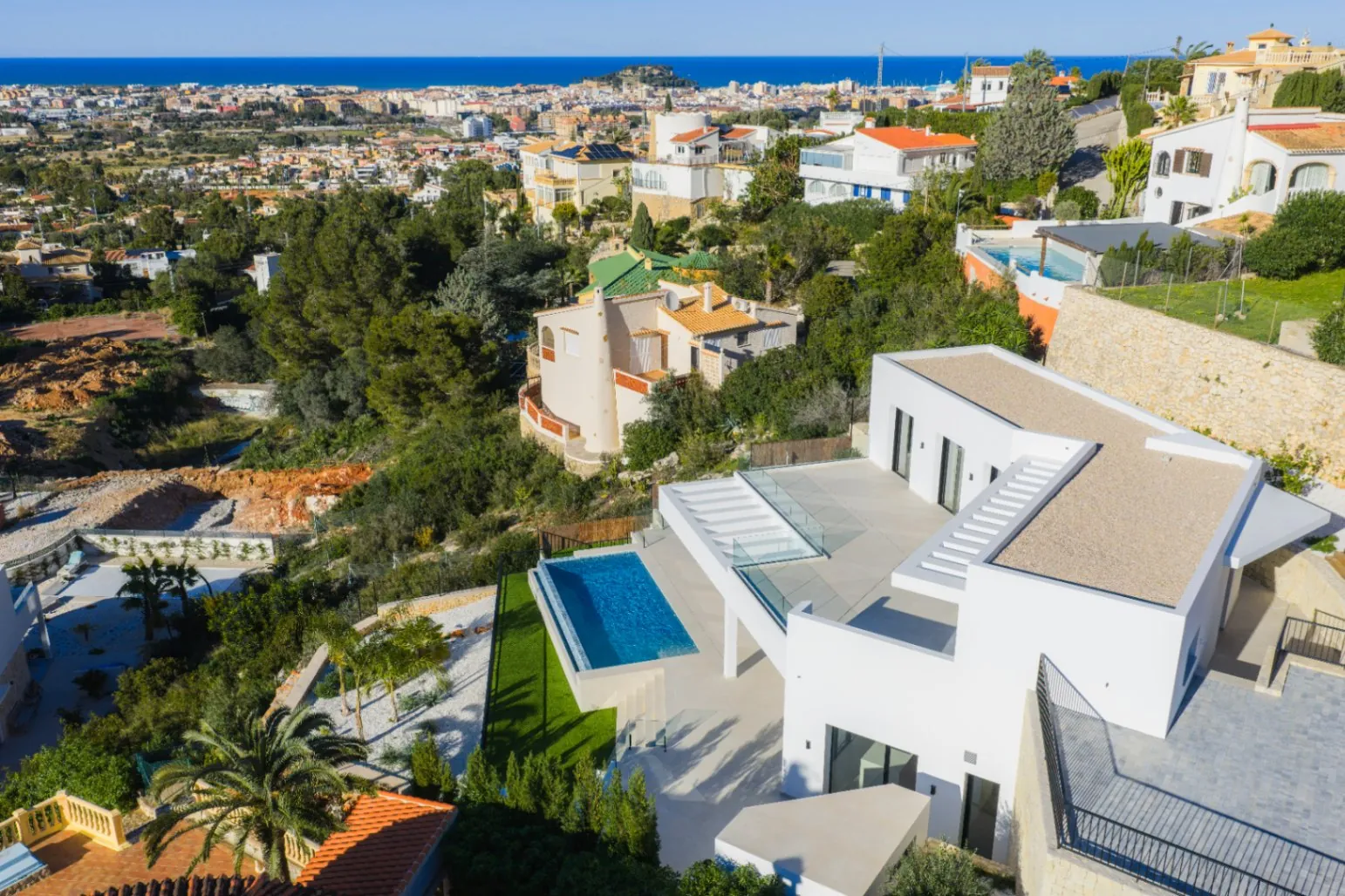 Villa moderna en construcción en La Pedrera, Dénia