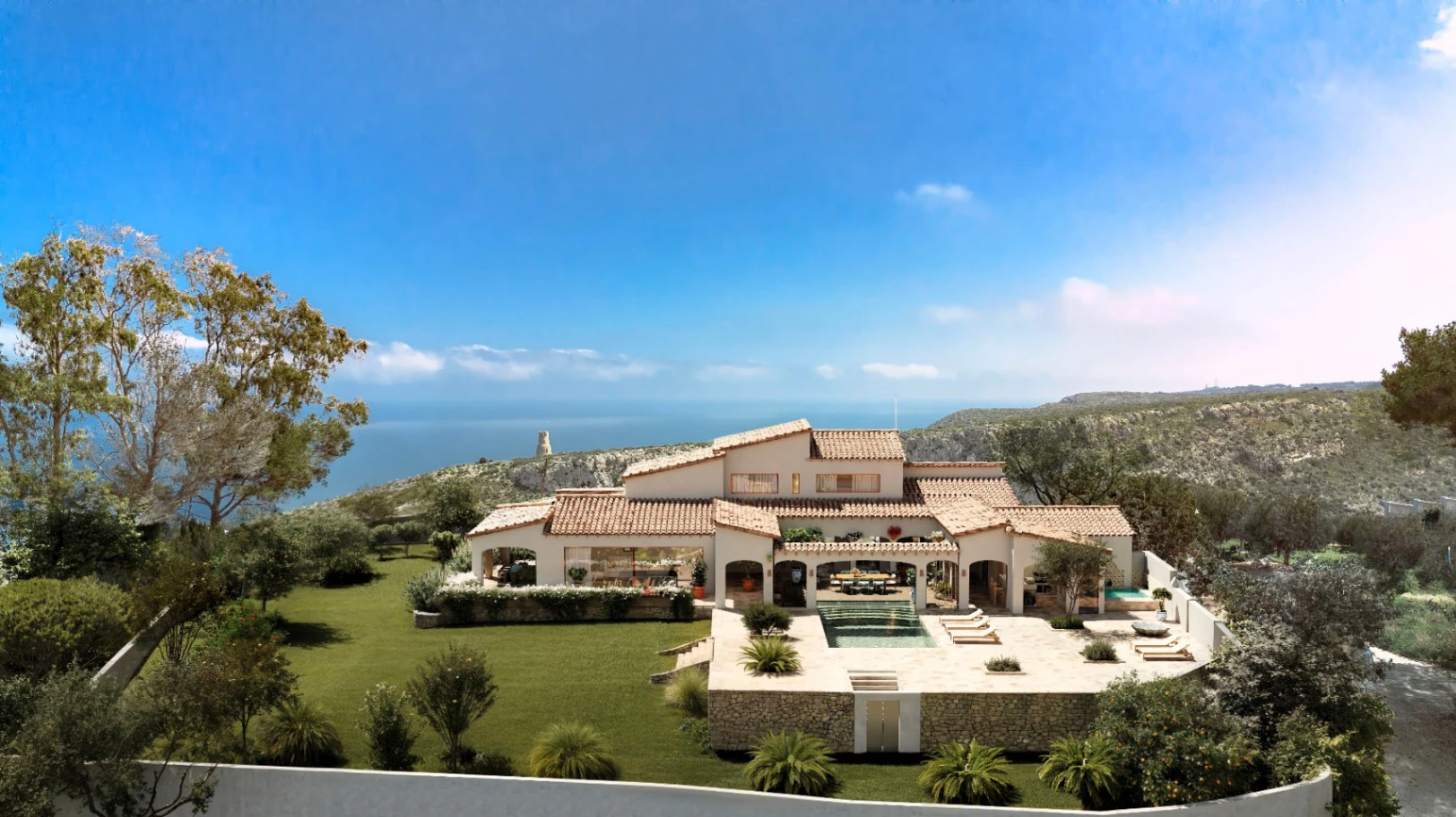 Villa con vistas de 360° en Las Rotas, Dénia