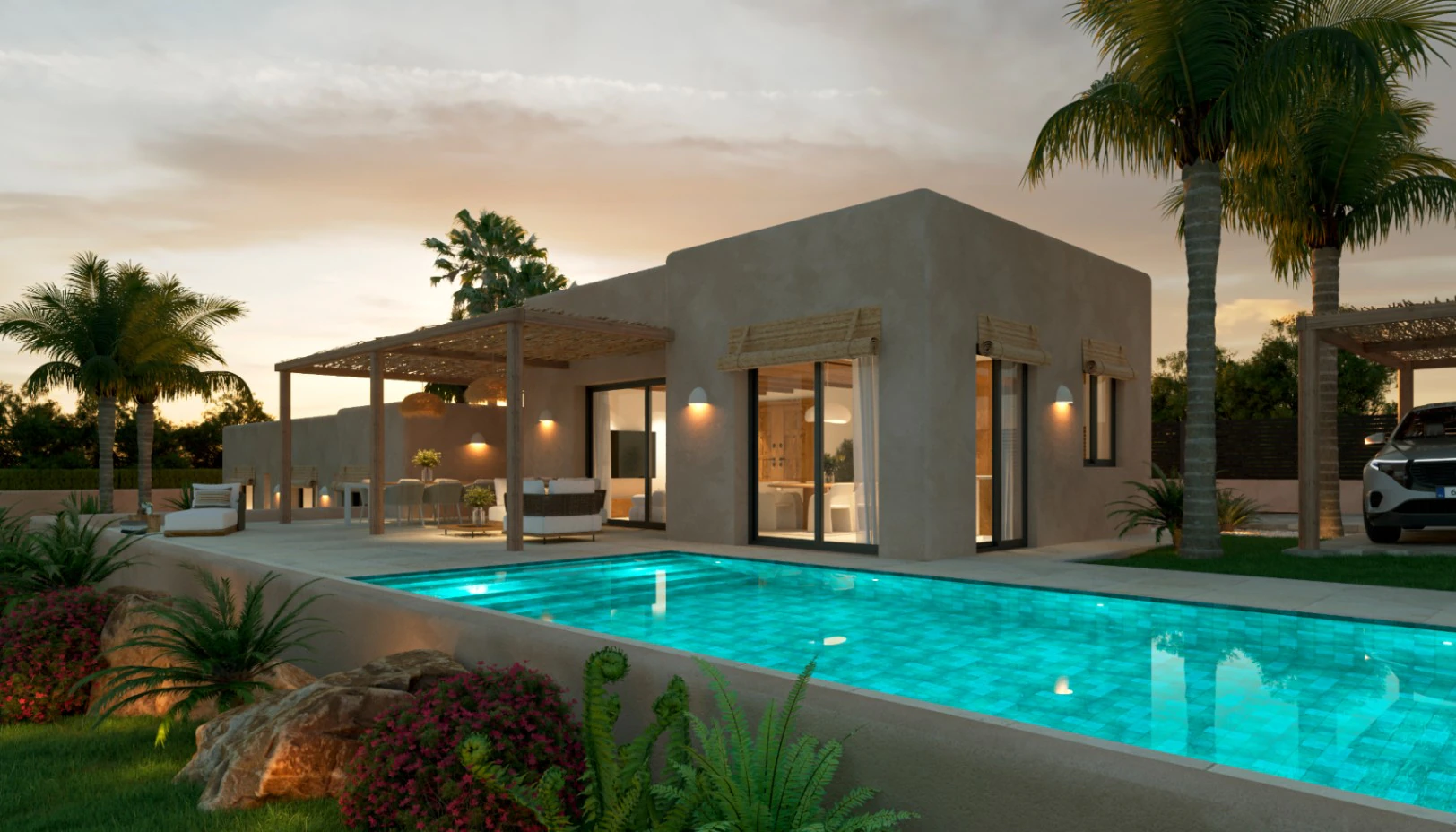 Villa estilo mediterráneo Ibicenco en venta en Lomas Del Rey Jávea, Costa Blanca