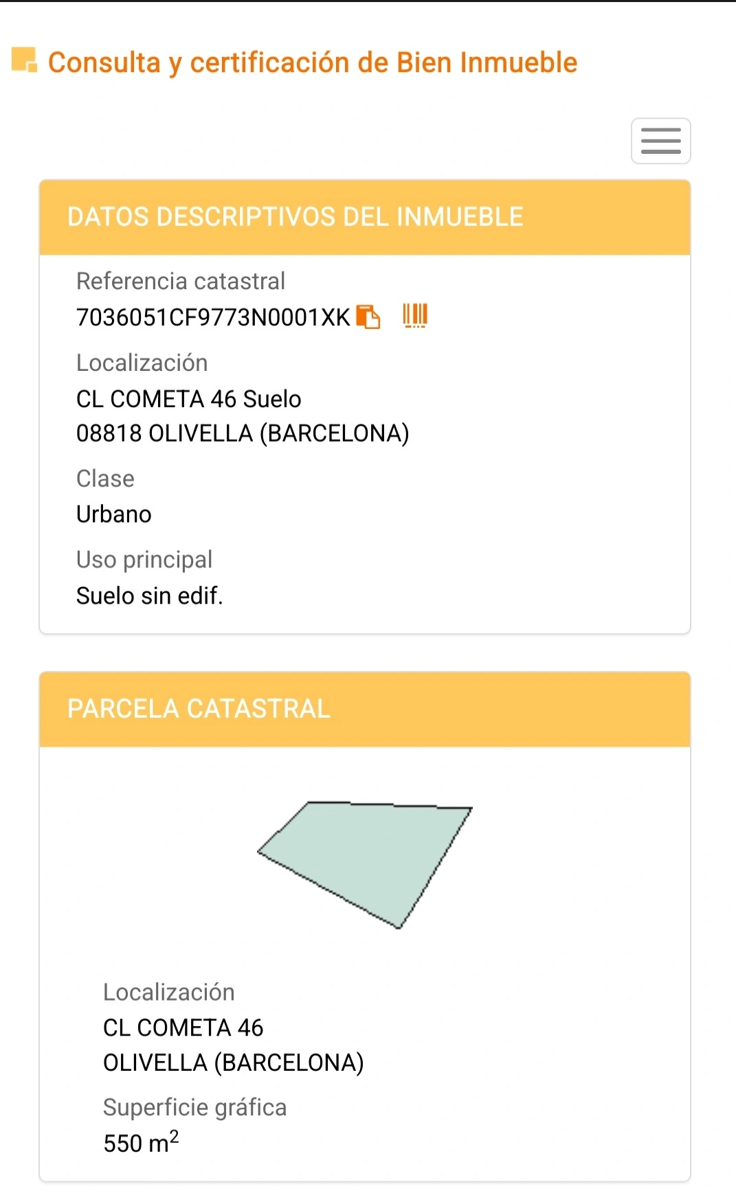 Parcela urbana en Olivella