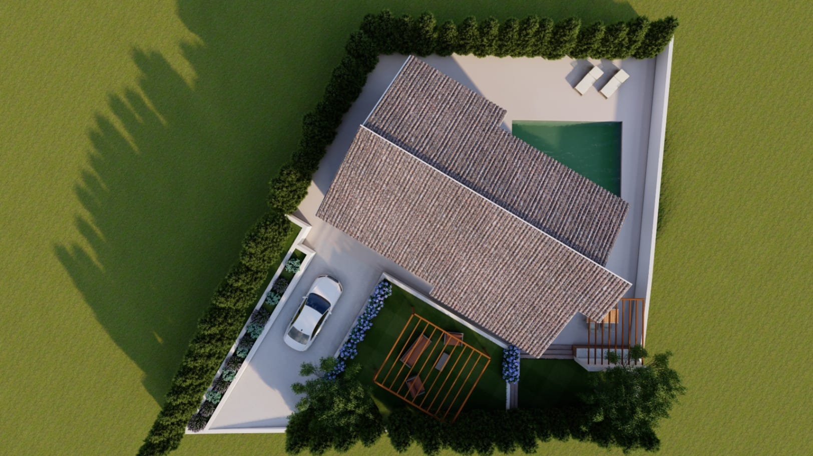 Villa moderna con vistas.