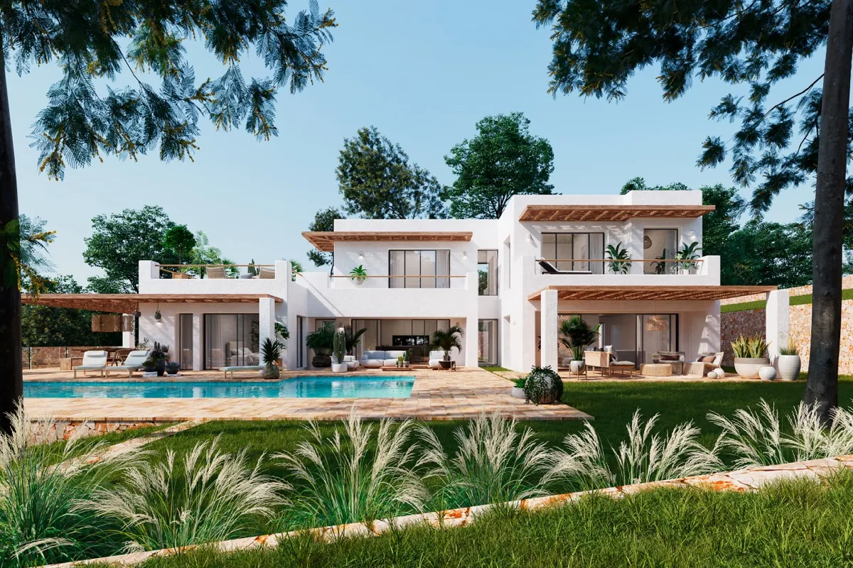 Chalet obra nueva estilo Ibiza en venta en Villes del Vent Jávea, Costa Blanca