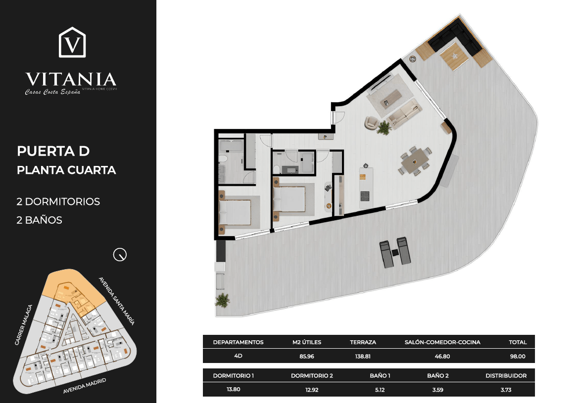 Balcones de Calpe, apartamento de nueva promoción en pleno centro.