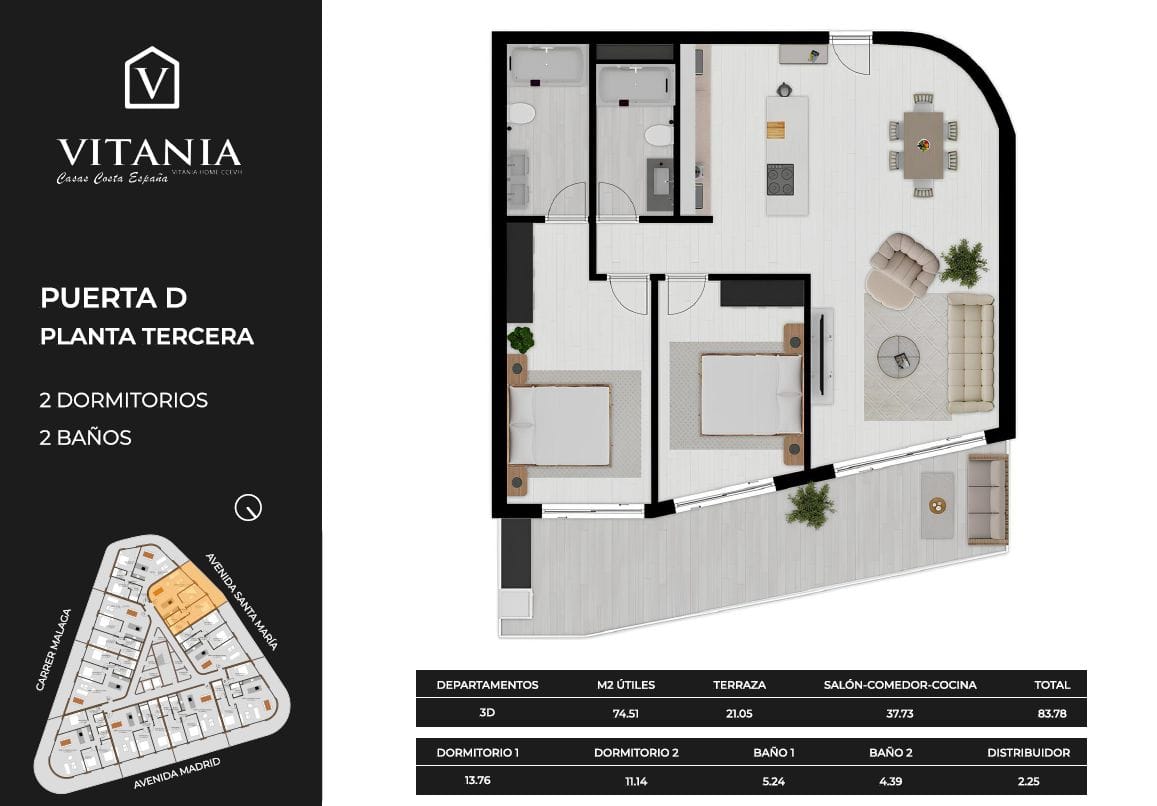 Balcones de Calpe, apartamento de nueva promoción en pleno centro.