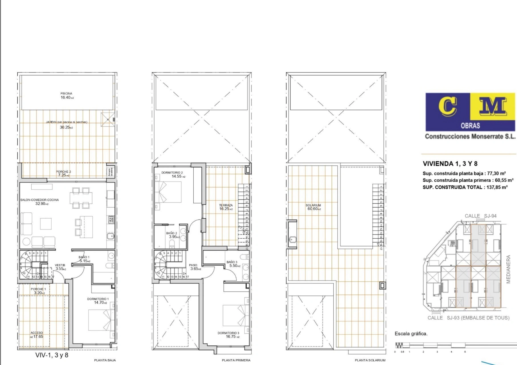 Sale of houses with 3 bedrooms and private pool in San Javier