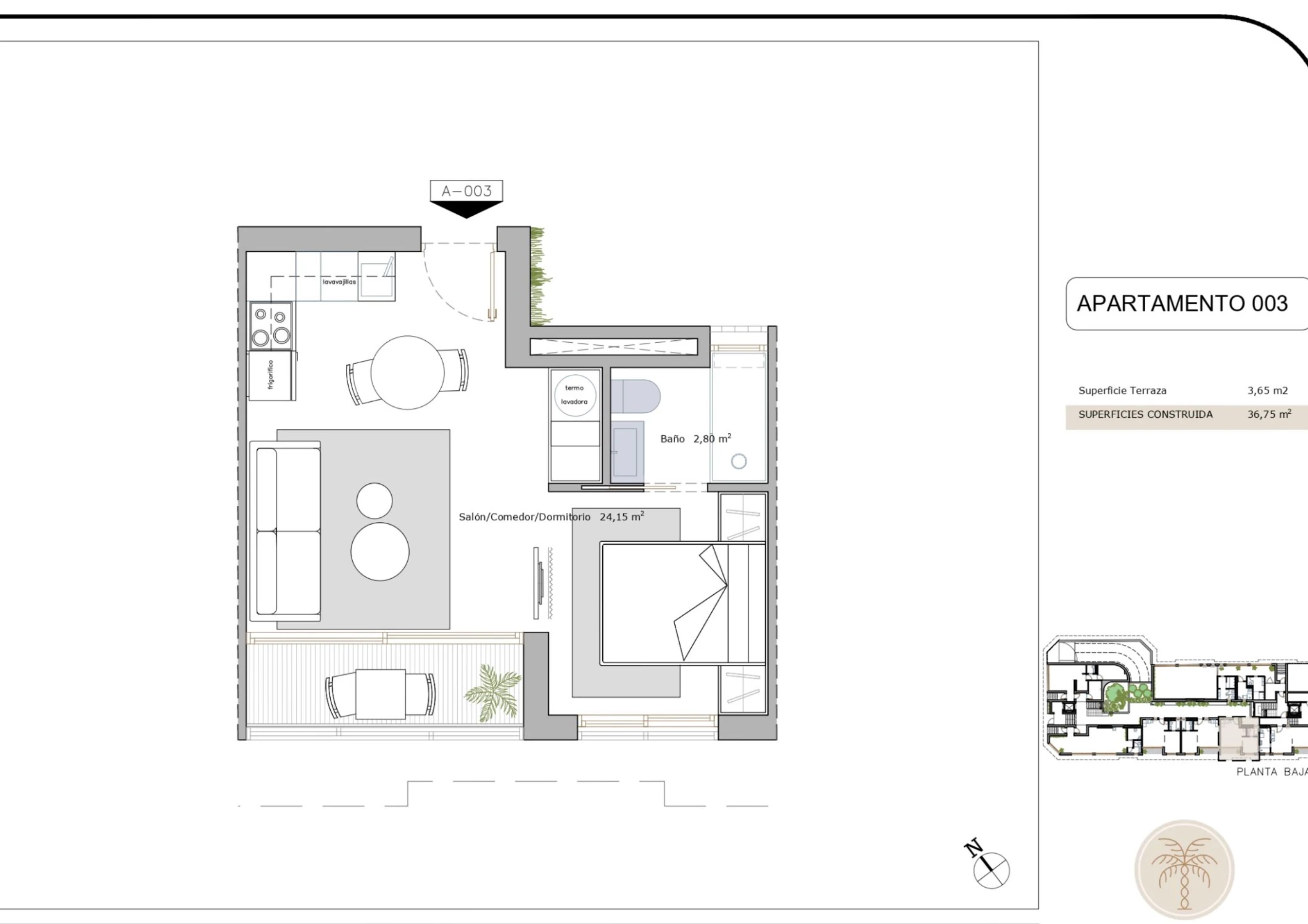 Turistic apartament for sale in San Pedro del Pinatar, 1,2 bedroom.