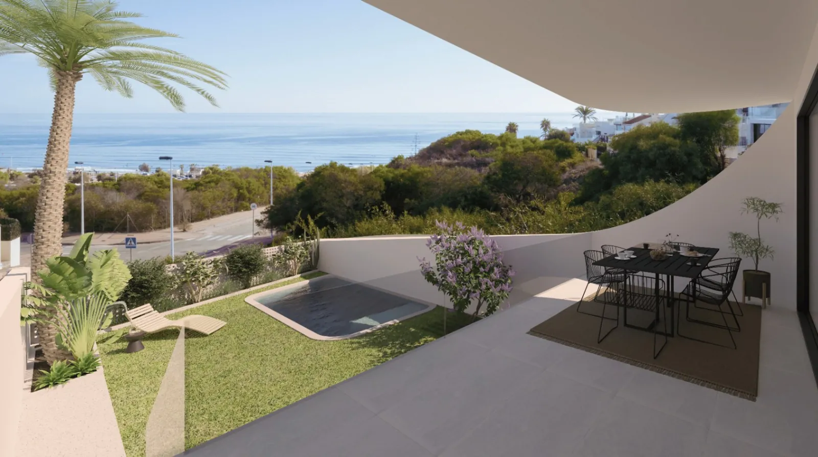 Bungalow de dos dormitorios a 600 m del mar en Cabo Cervera.