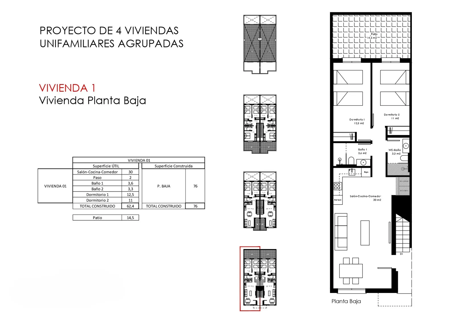 Bungalow de dos dormitorios a 500 m de la playa en Torre de la Horadada.