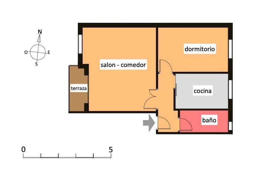 Apartamento en venta de 2 dormitorios en Coslada-Barrio de la Estación