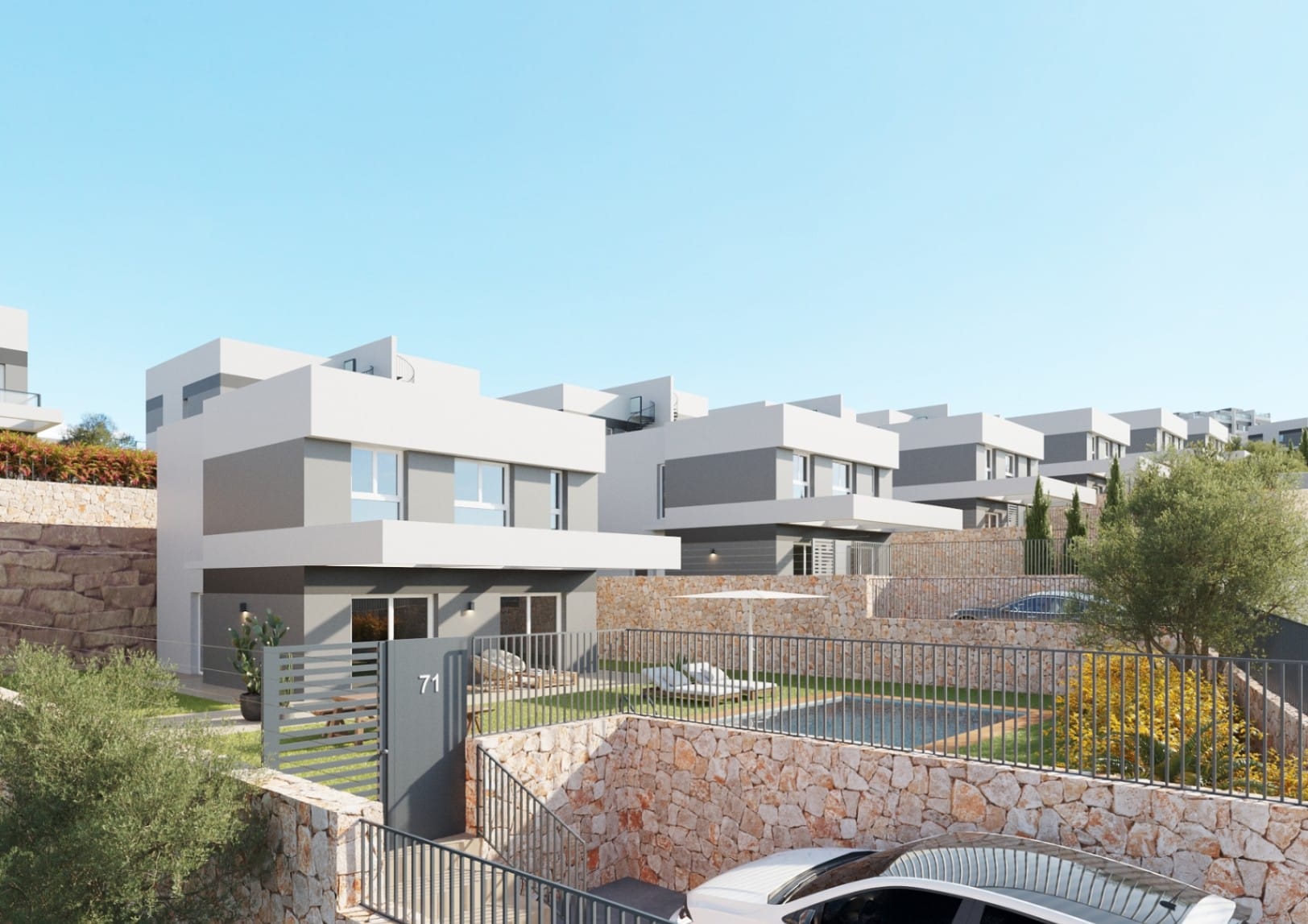 Finestrat: Halfvrijstaande nieuwbouw woningen met zeezicht