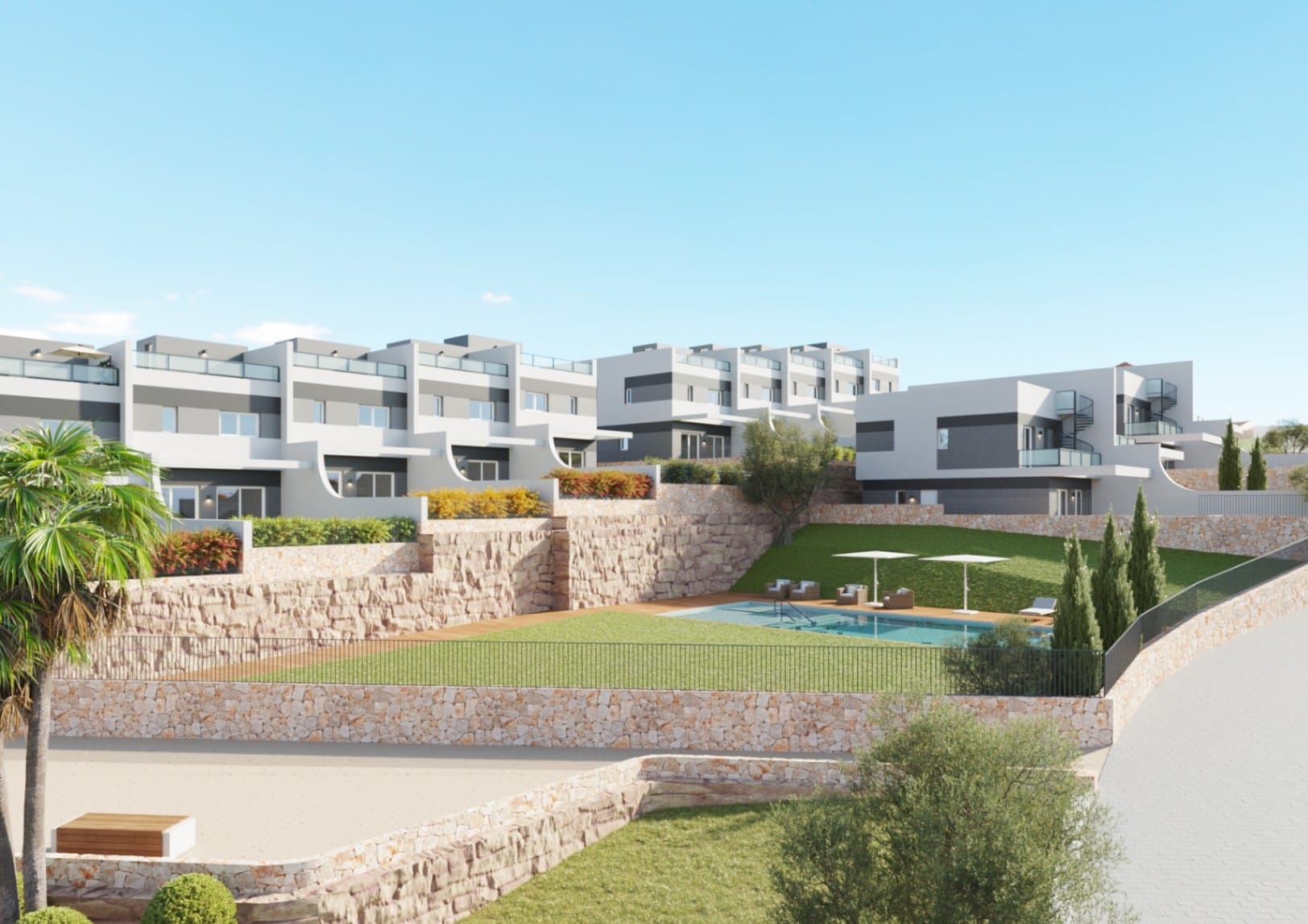 Finestrat: Halfvrijstaande nieuwbouw woningen met zeezicht