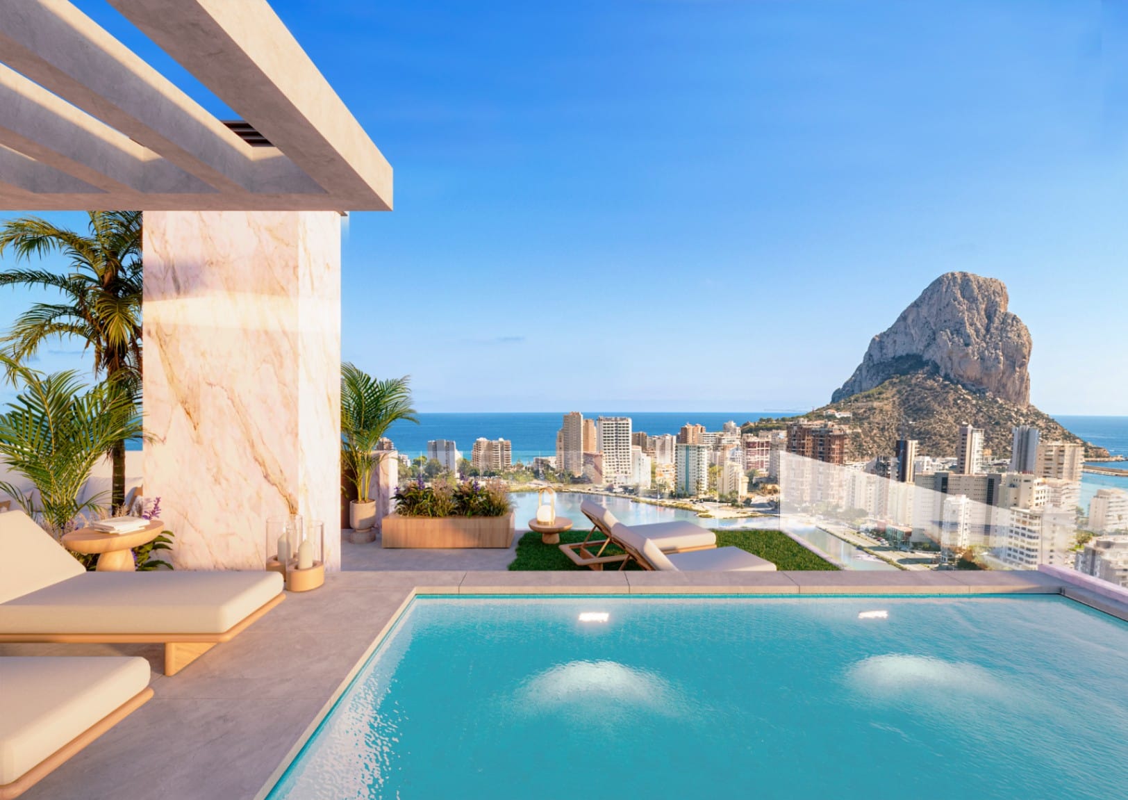 Calpe: Elegant en luxueus nieuwbouw penthouse met open zeezicht