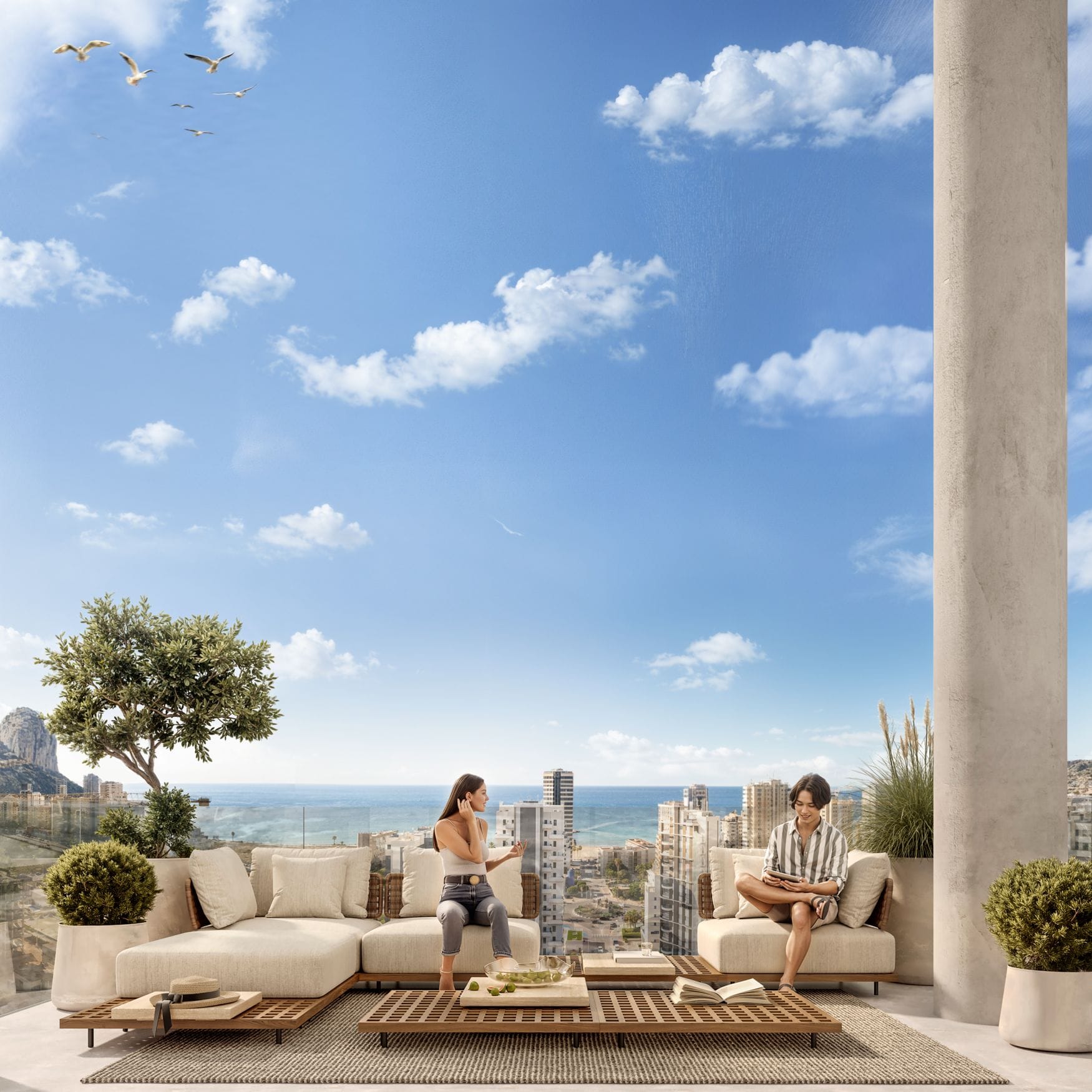 Calpe: Elegant en luxueus nieuwbouw penthouse met open zeezicht