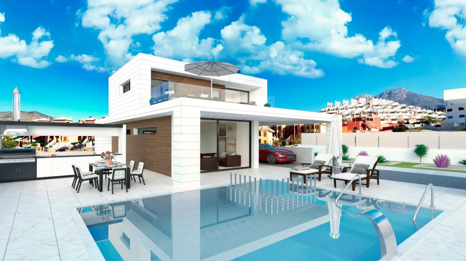 Finestrat: Prachtige nieuwbouw villa met een open zicht