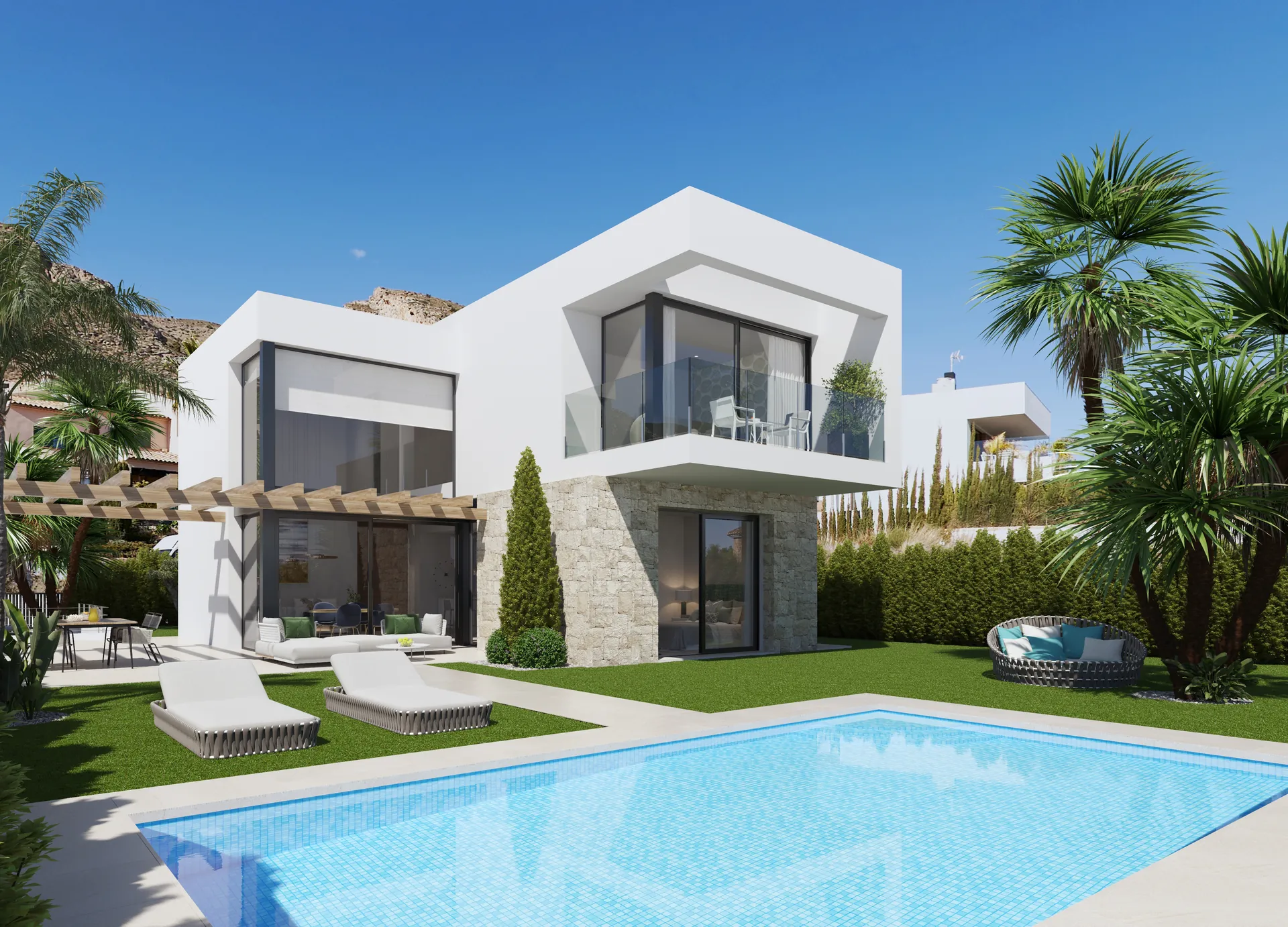 Finestrat: Moderne luxueuze villa met zicht over de baai van Benidorm