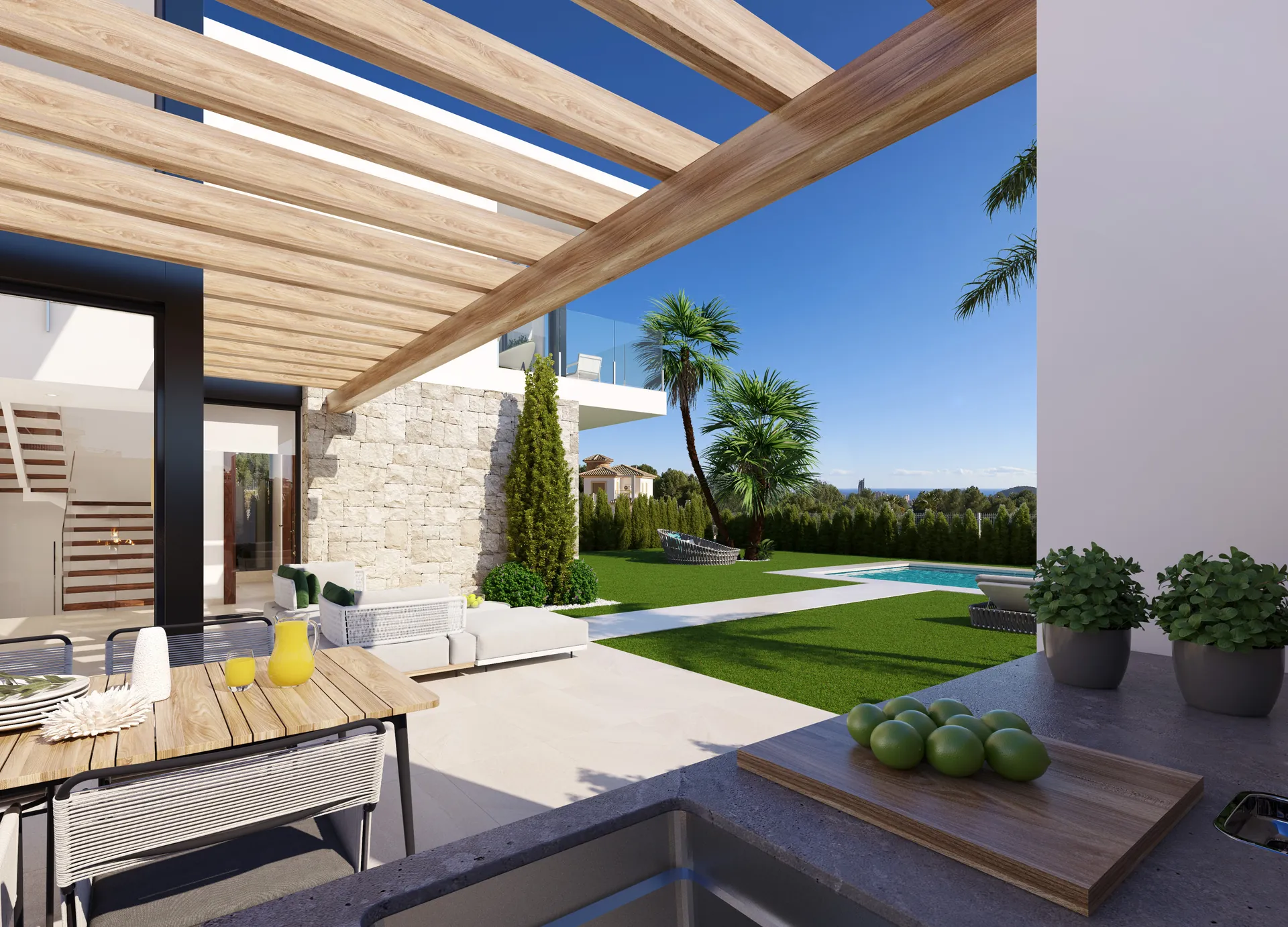 Finestrat: Moderne luxueuze villa met zicht over de baai van Benidorm