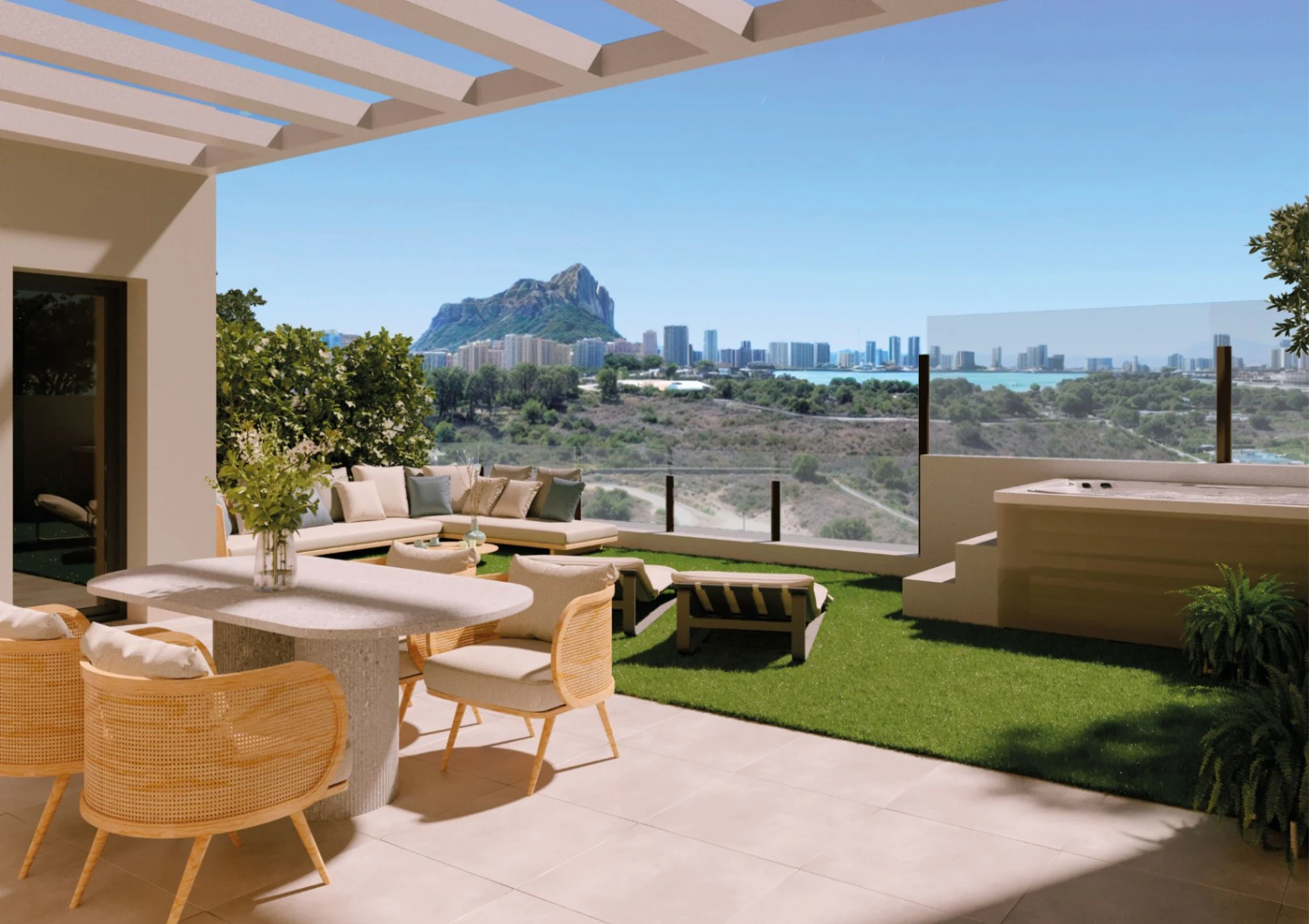 Calpe: Exclusief nieuwbouw appartement met tuin op wandelafstand van de zee