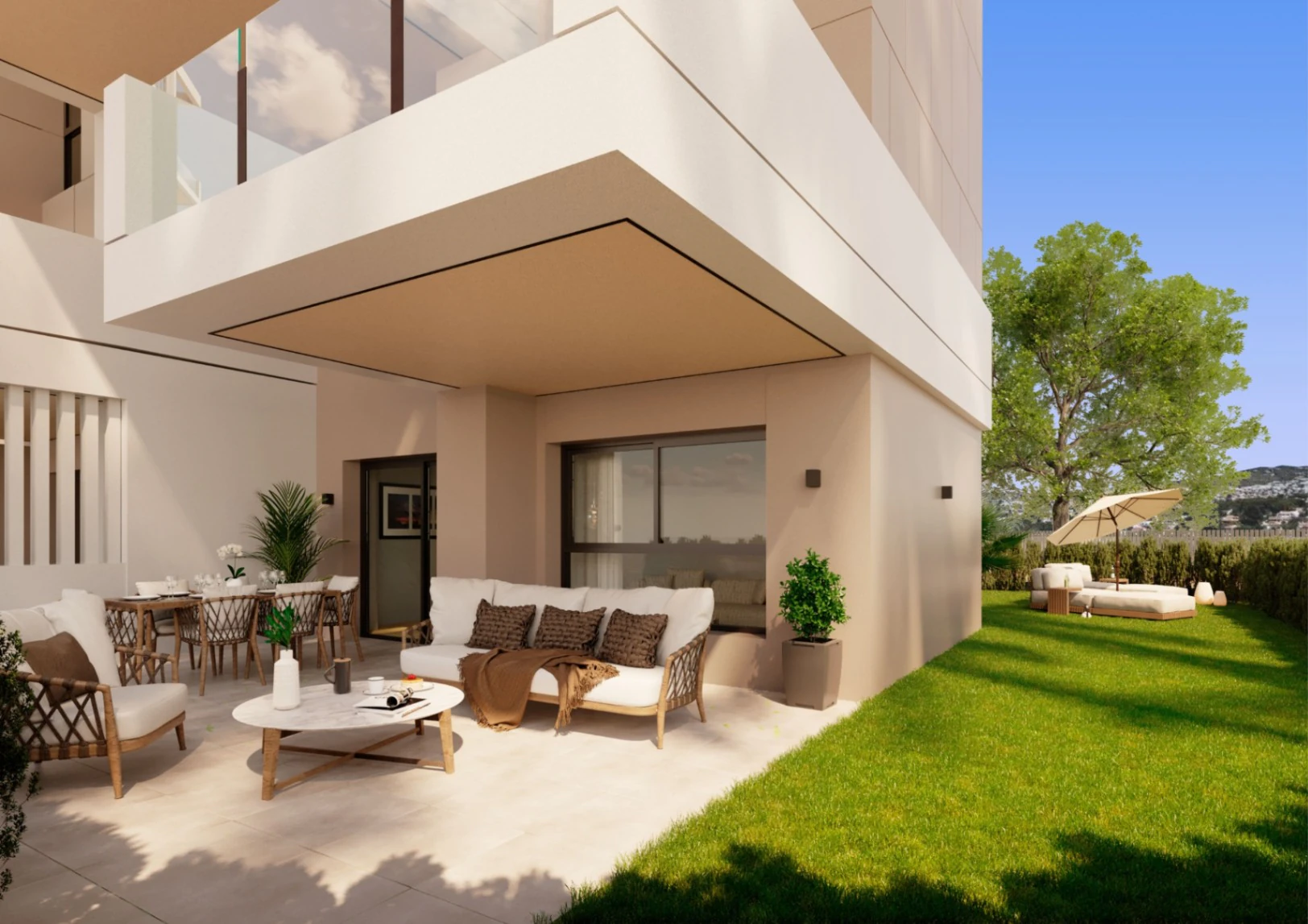 Calpe: Exclusief nieuwbouw appartement met tuin op wandelafstand van de zee
