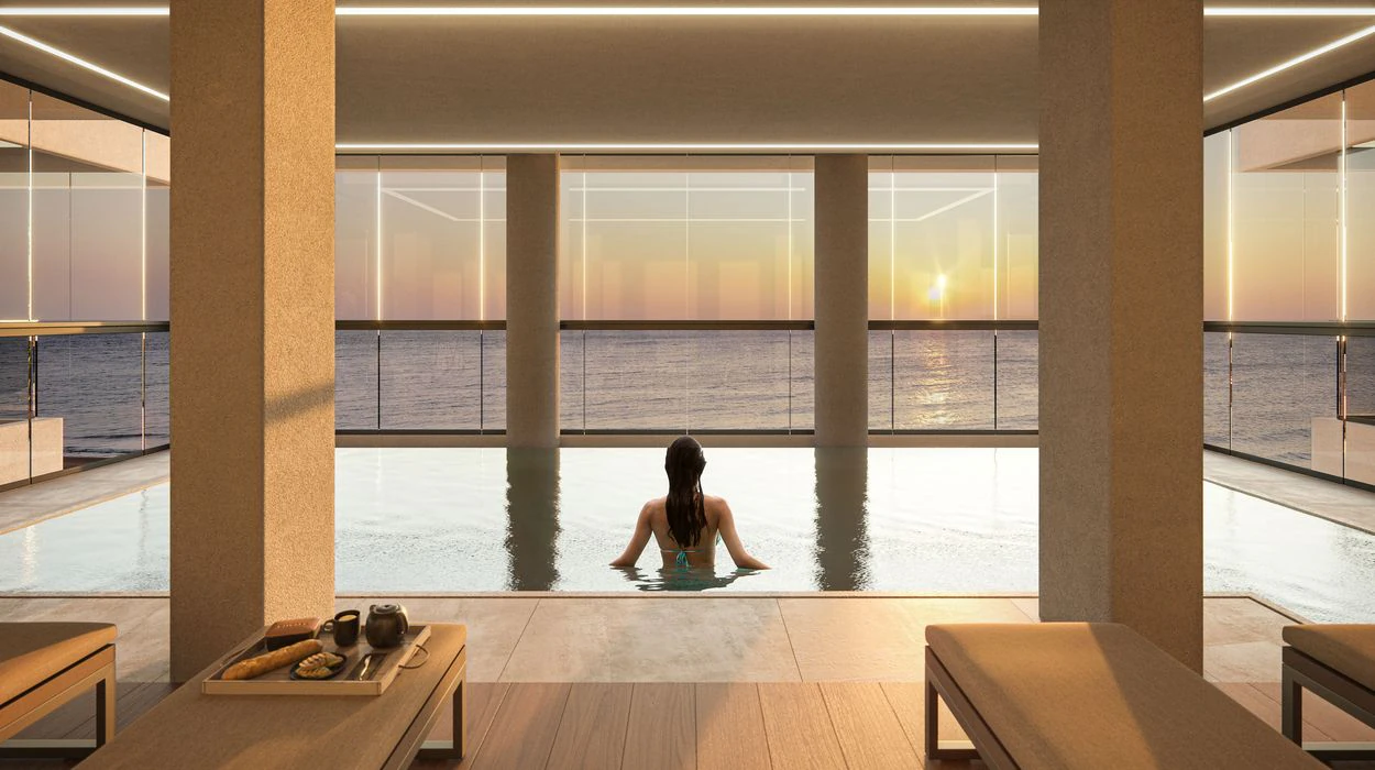 Calpe: Ruim nieuw appartement met groot terras met panoramisch zeezicht