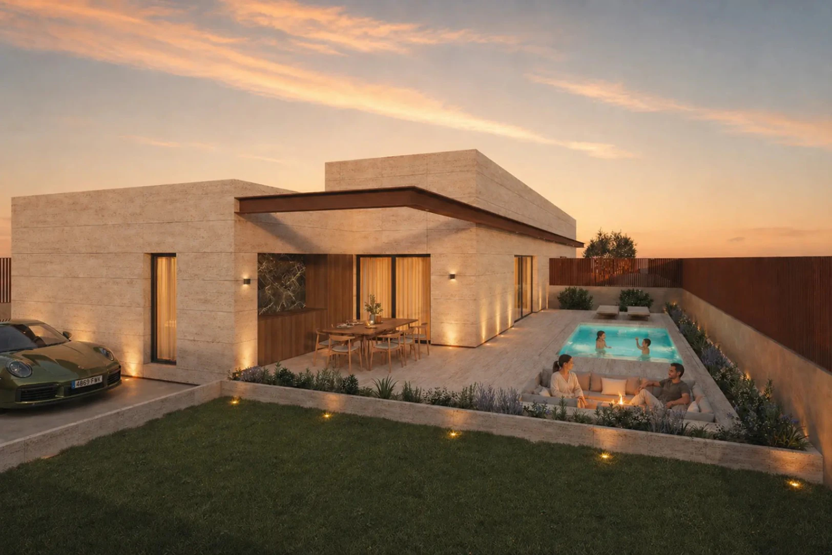 El Campello: Modern semi-vrijstaande woning met tuin en zwembad