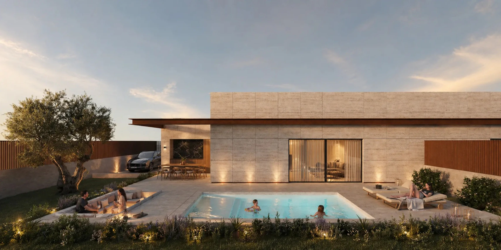 El Campello: Modern semi-vrijstaande woning met tuin en zwembad