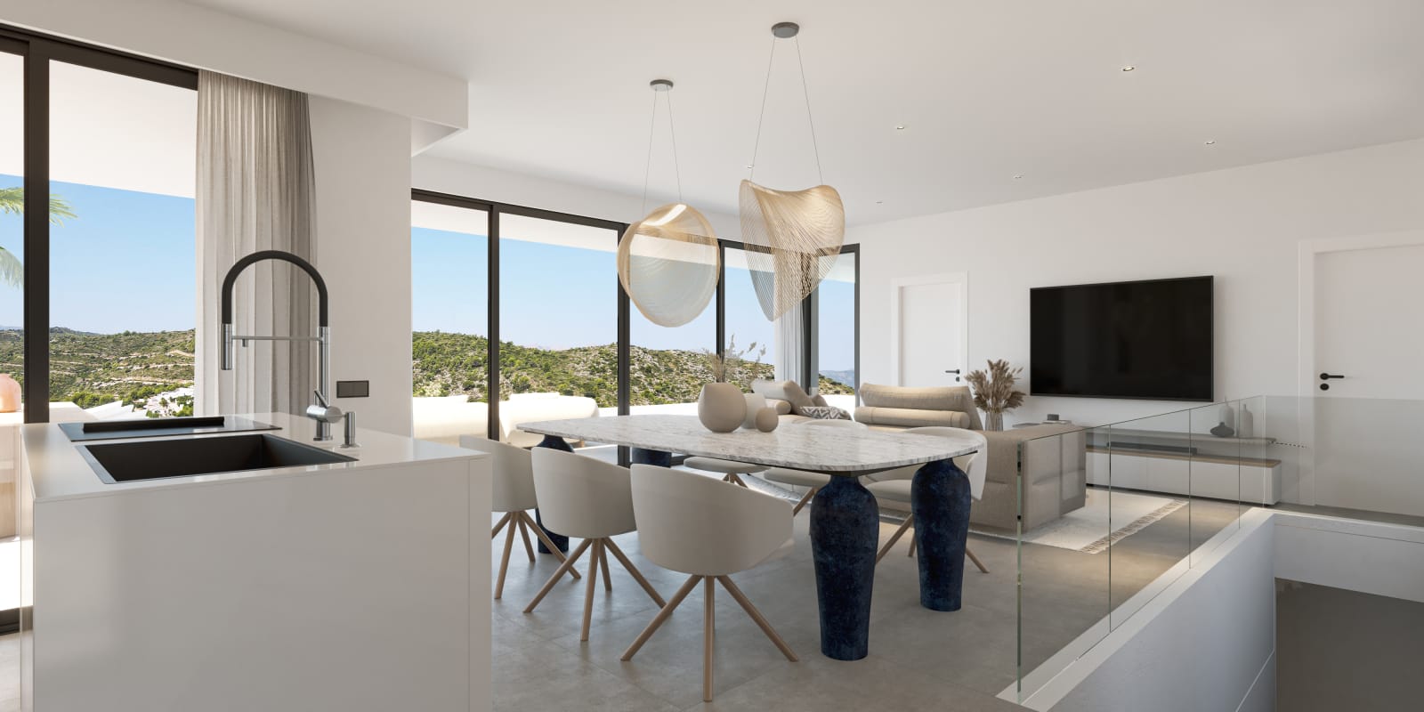 Chalet de obra nueva de 3 dormitorios, piscina y sol en invierno