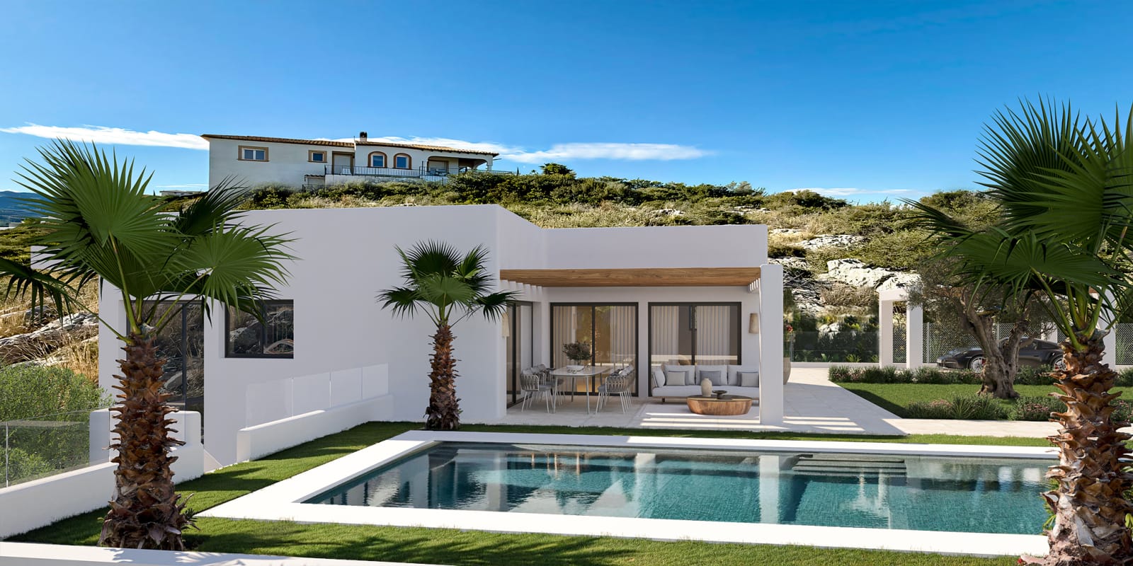 Chalet de obra nueva con 4 dormitorios y 4 baños con sol todo el año