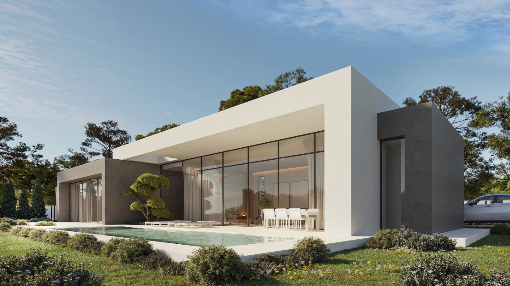 Villa moderna de una sola planta con piscina privada en venta en Calpe | Pla Roig