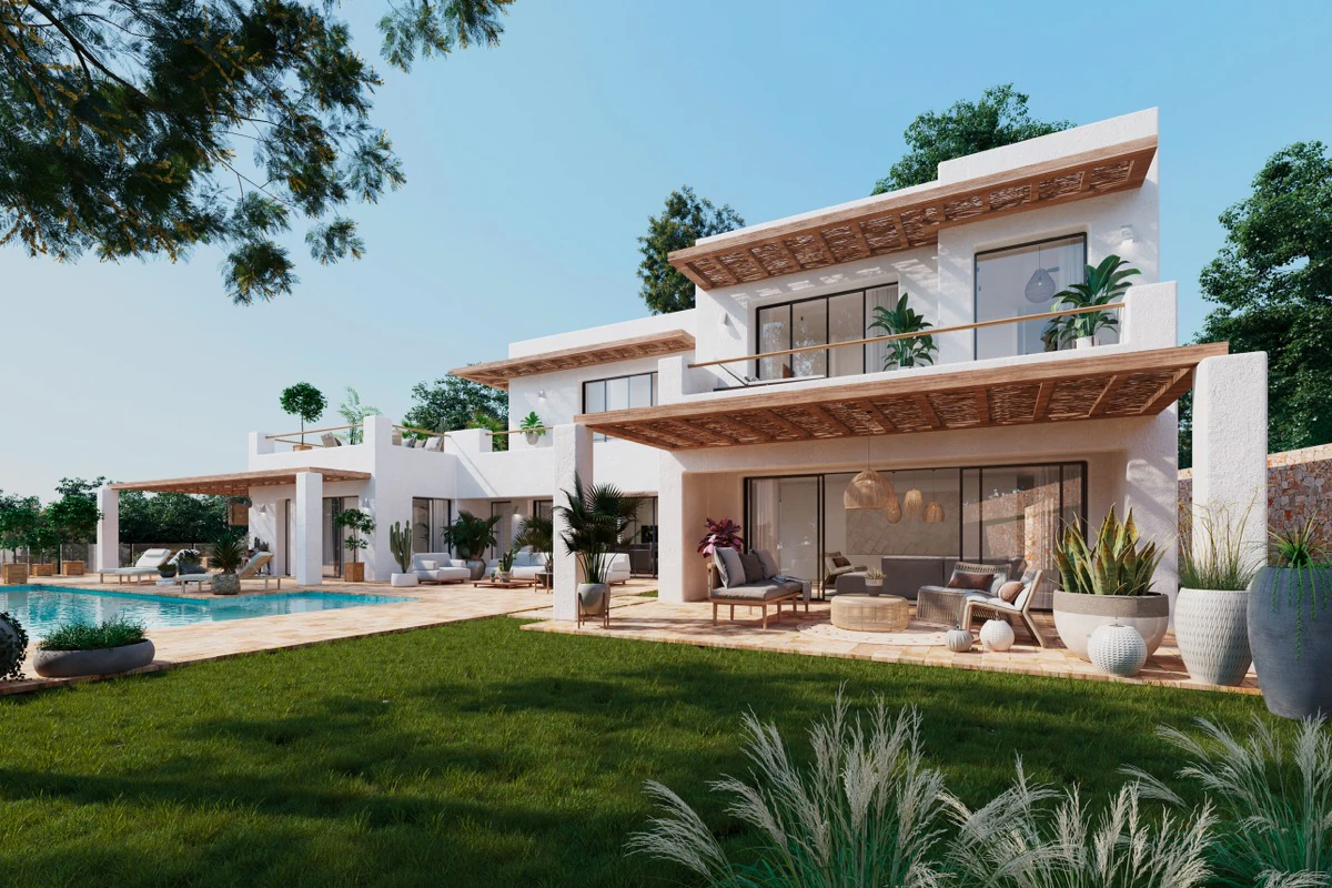 Chalet obra nueva estilo Ibiza en venta en Villes del Vent Jávea, Costa Blanca