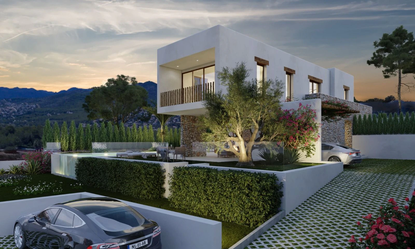 Chalet obra nueva estilo Ibicenco en venta en las Laderas Jávea, Costa Blanca