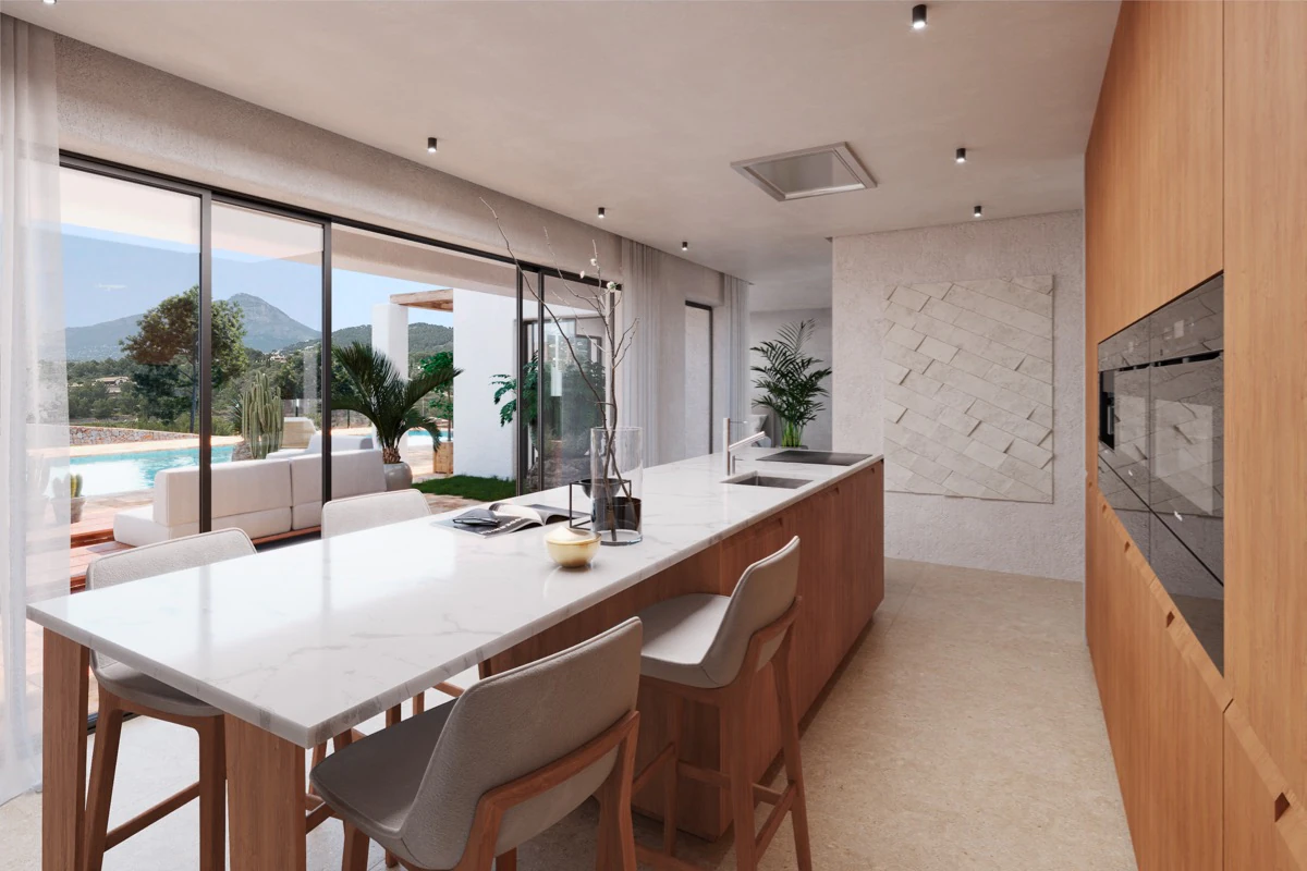 Chalet obra nueva estilo Ibiza en venta en Villes del Vent Jávea, Costa Blanca