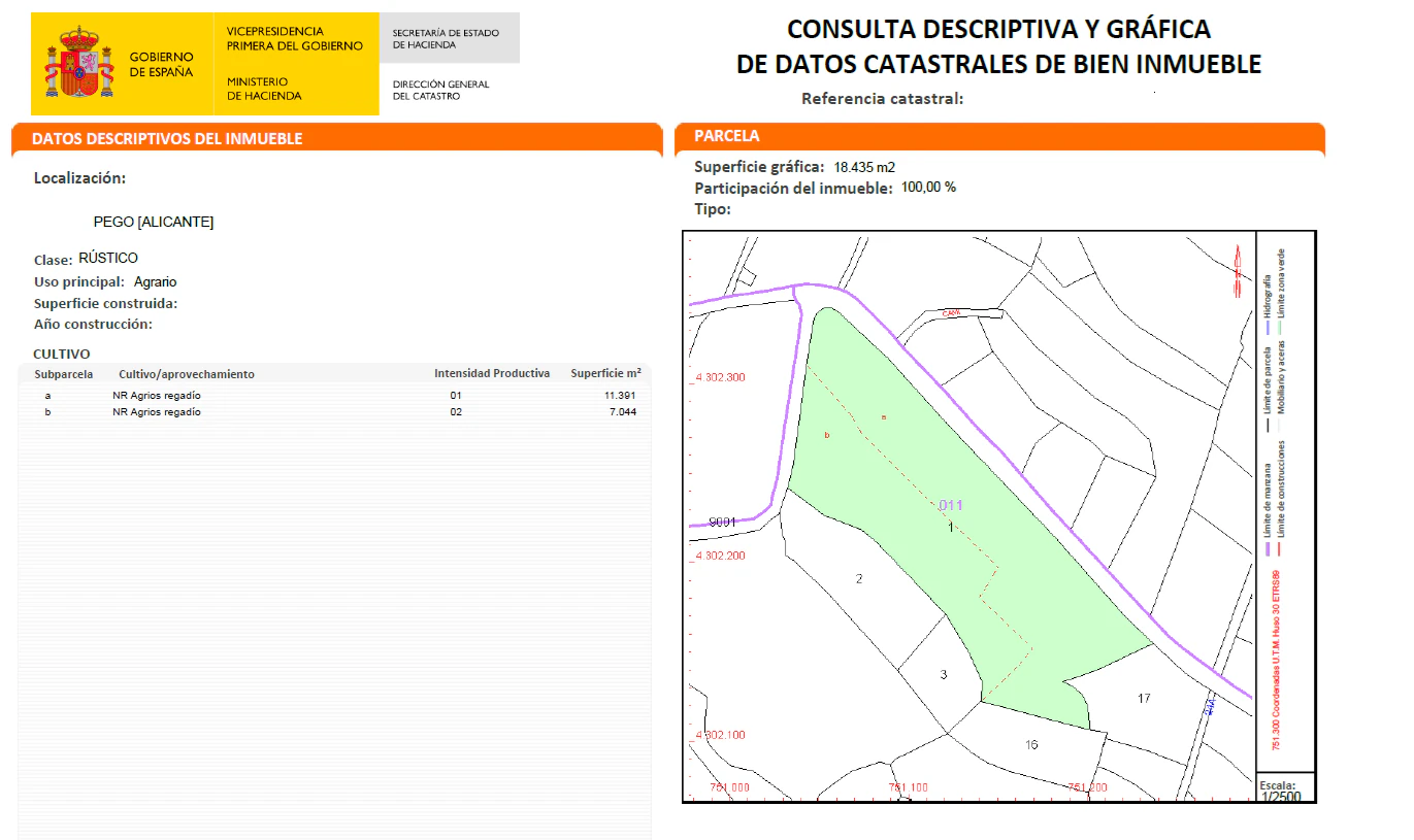 Terreno de 18.000 m2 con vistas al mar y cercano a Pego