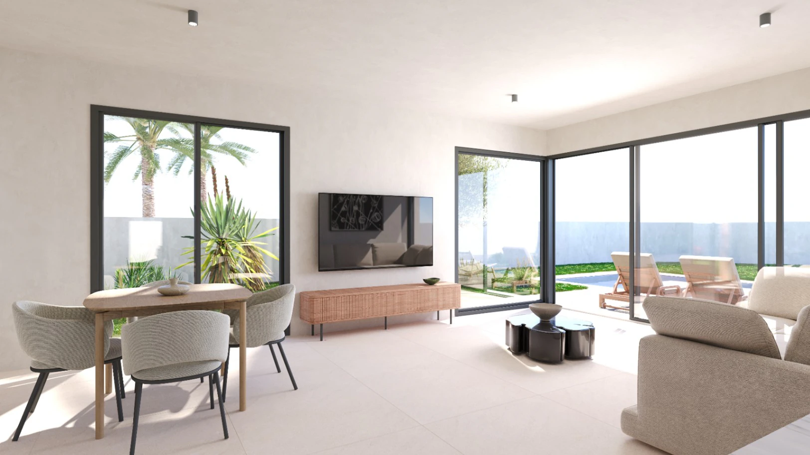 Nueva promoción villas modernas con piscina en Els Poblets. Llave en mano
