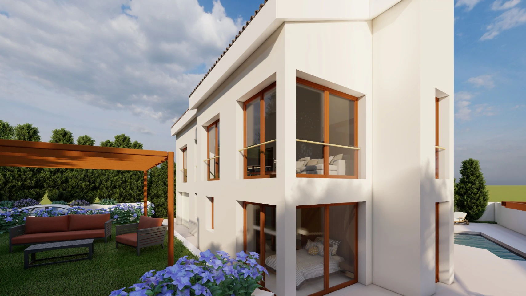 Villa moderna con vistas.