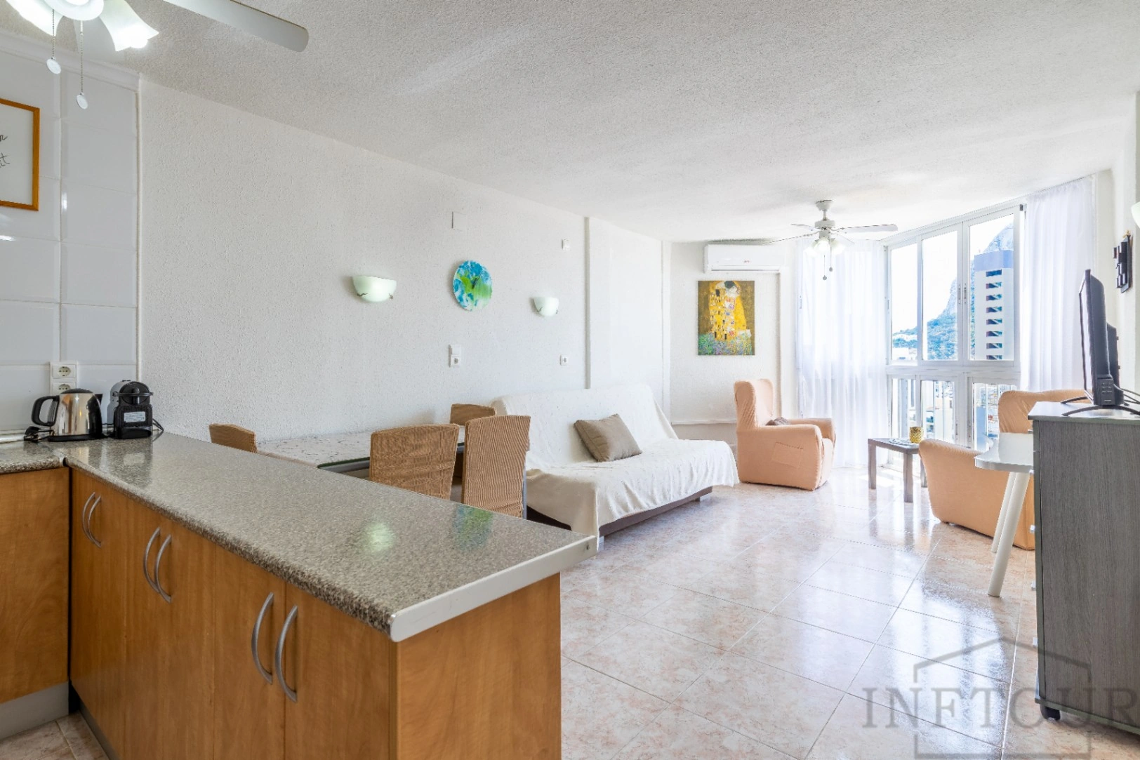 Alquiler temporal apartamento de 1 dormitorio con vistas al mar, Calpe