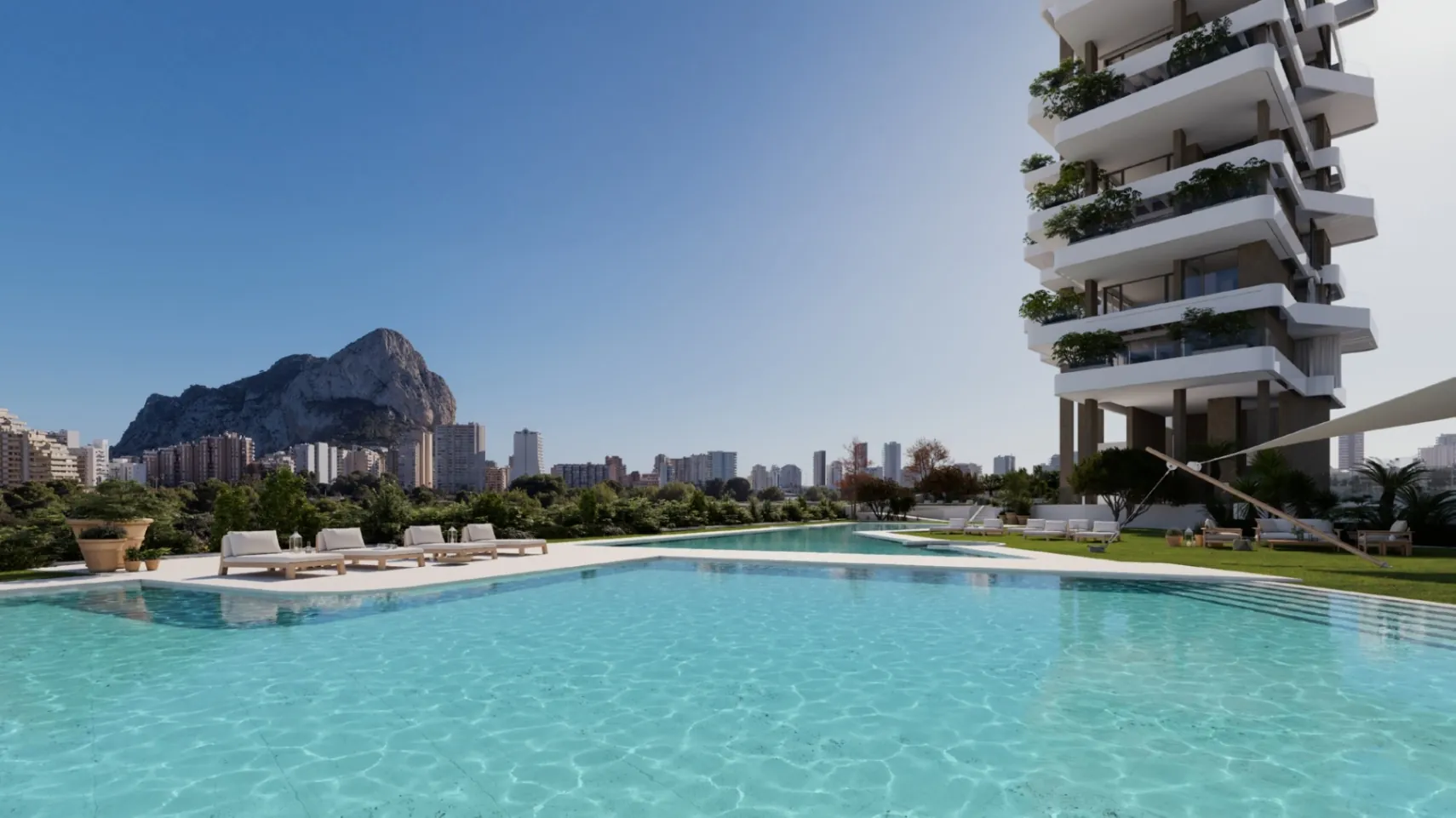 Apartamento de lujo en Calpe con 3 habitaciones y piscina comunitaria