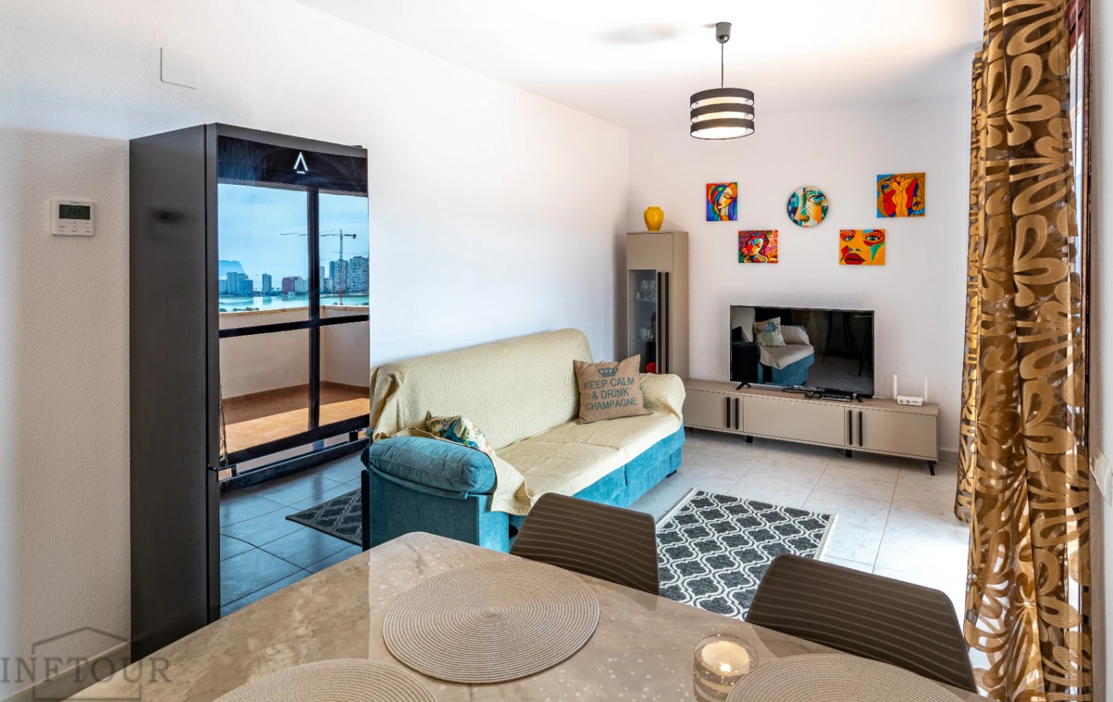 Alquiler temporal piso de 1 dormitorio con terraza, piscina y gimnasio en playa La Fossa, Calpe