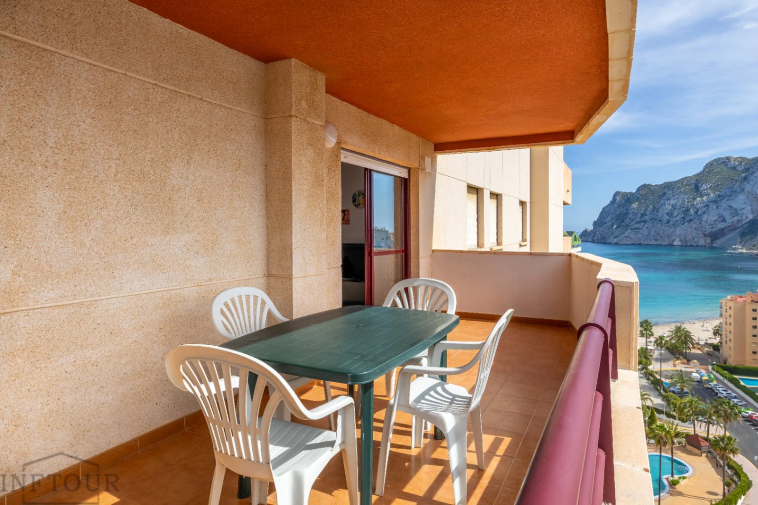 Alquiler temporal piso de 1 dormitorio con terraza, piscina y gimnasio en playa La Fossa, Calpe