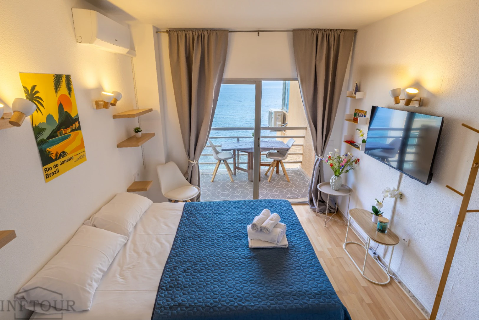 Alquiler temporal o turístico estudio con vistas al mar en primera línea de playa La Fossa, Calpe