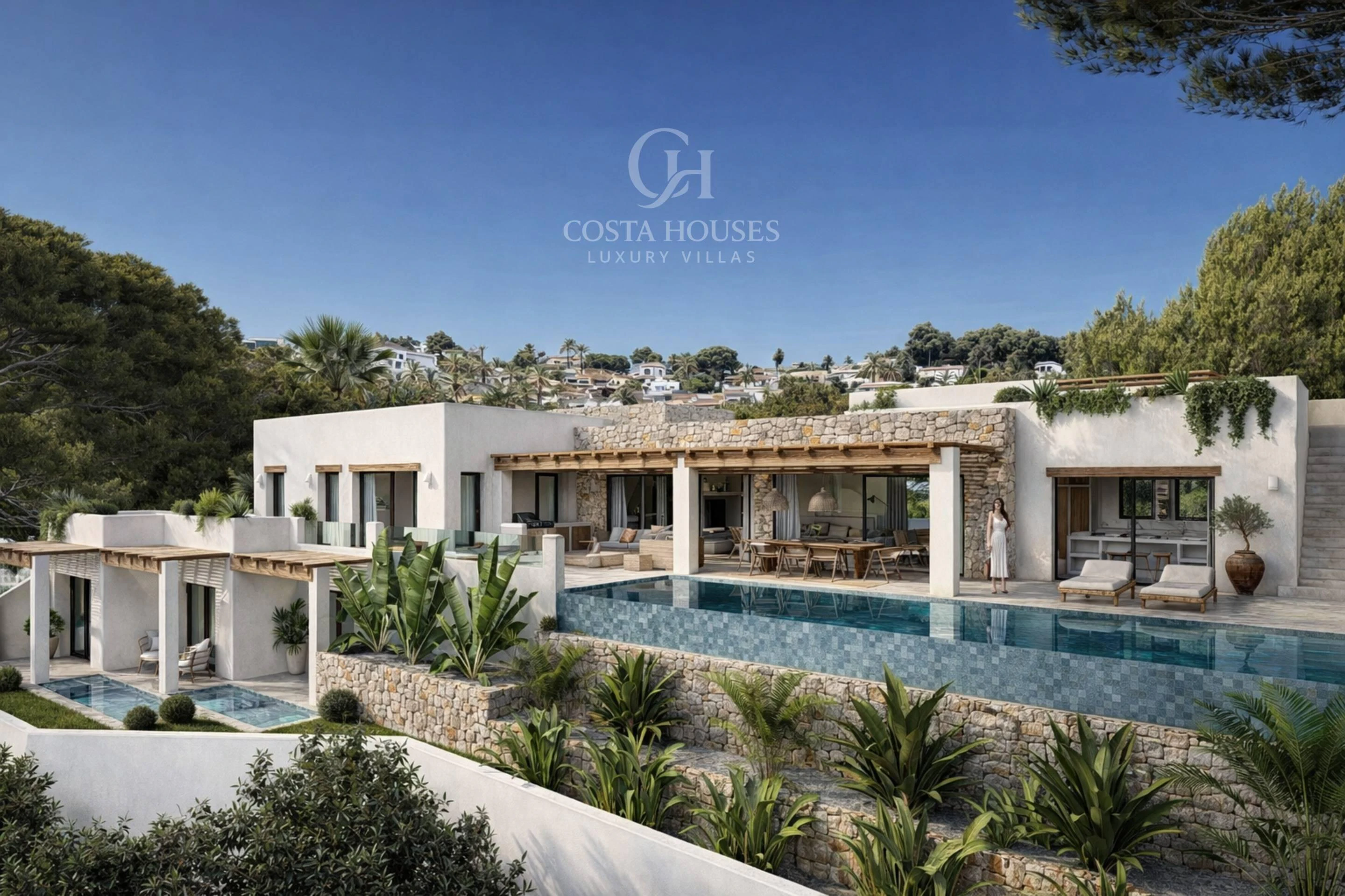 2844VL_IBICENCA - VILLA IBICENCA DE OBRA NUEVA EN CONSTRUCCION · VISTAS AL MAR MORAIRA