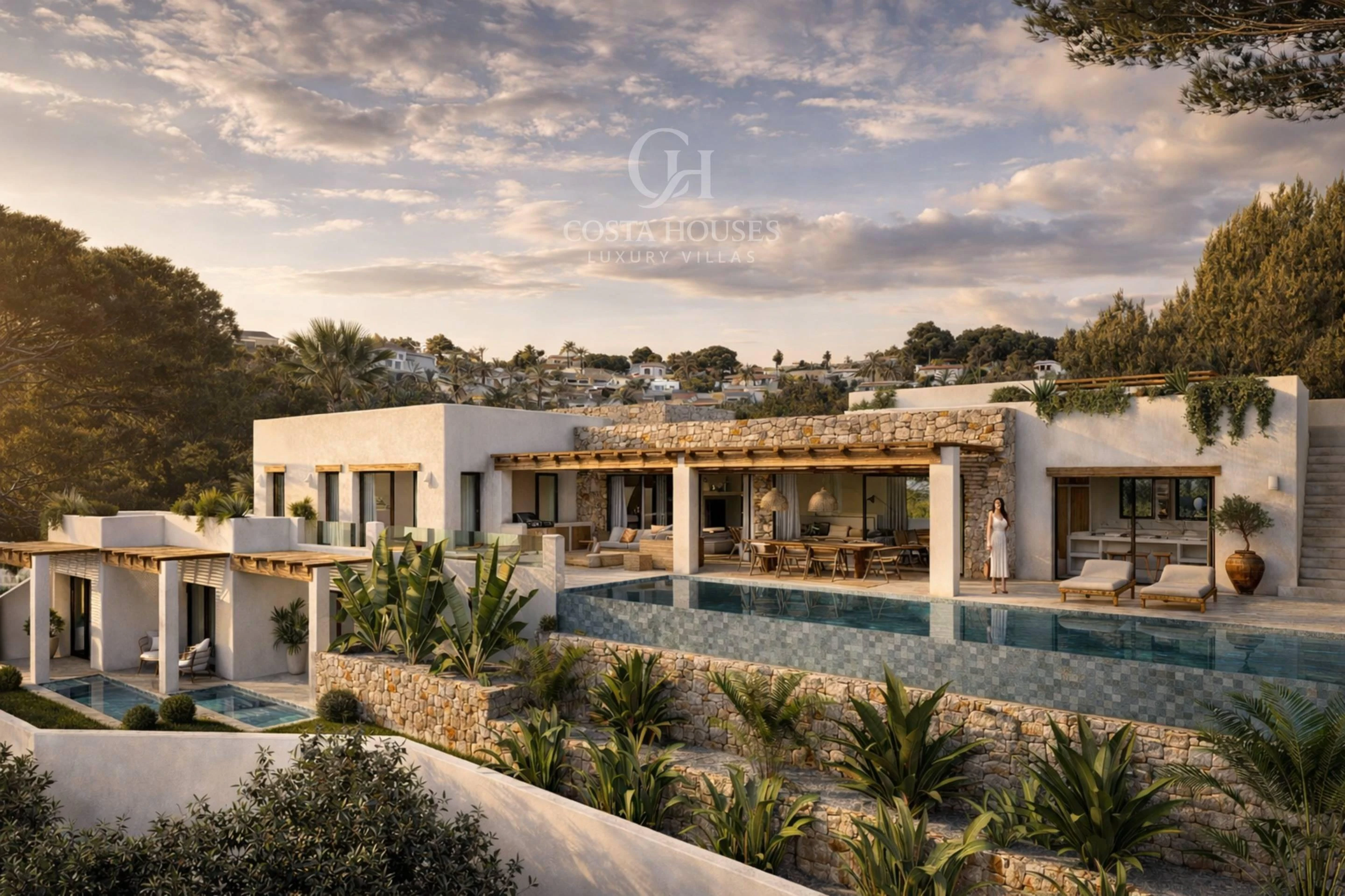 2844VL_IBICENCA - VILLA IBICENCA DE OBRA NUEVA EN CONSTRUCCION · VISTAS AL MAR MORAIRA