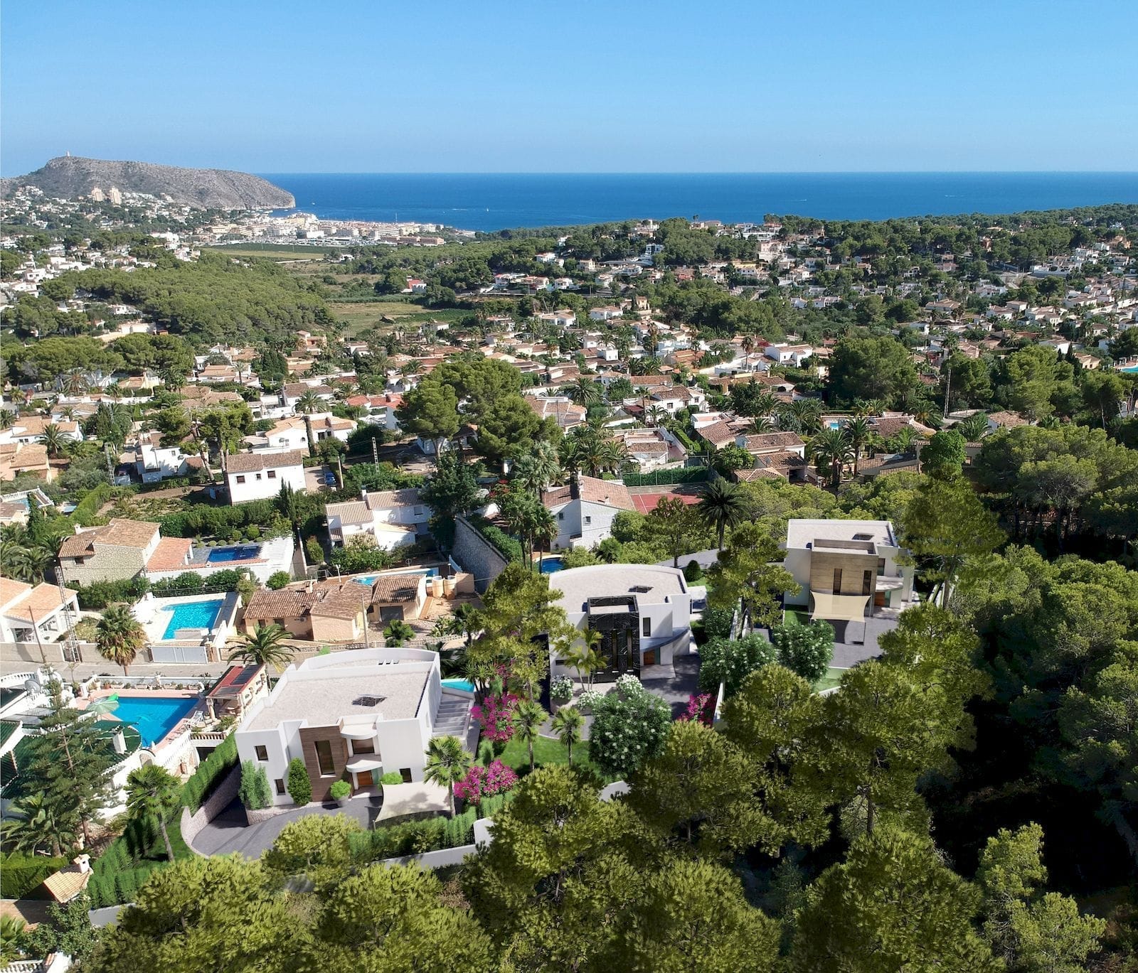 Nieuwe luxe villa met uitzicht op zee in Moraira