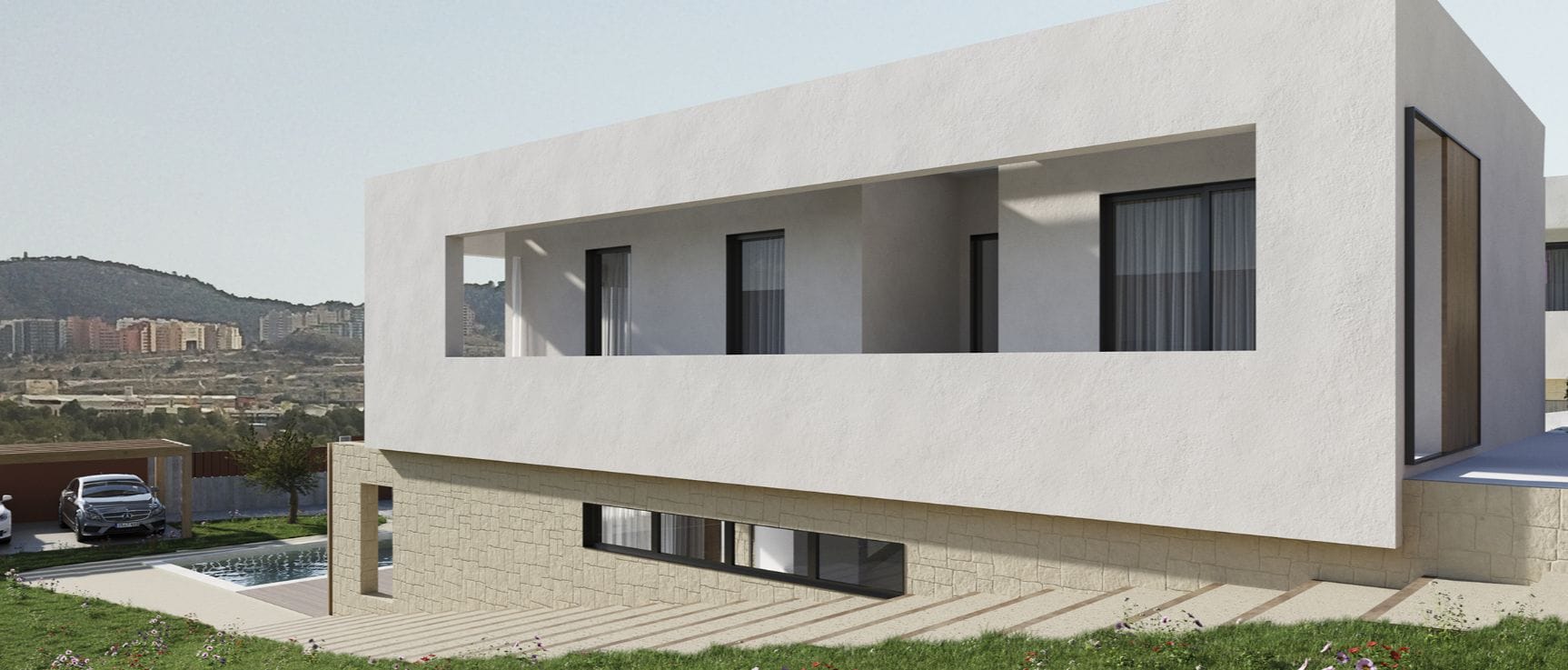 Moderne Villa mit Meerblick und Blick auf die Sierra Cortina