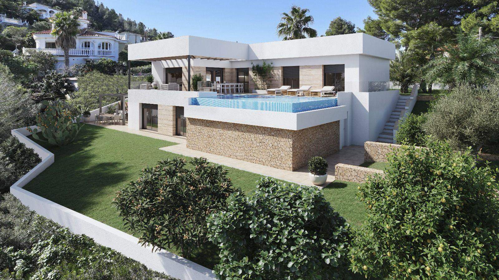 Moderne villa te koop met een oneindige zwembad in Dénia