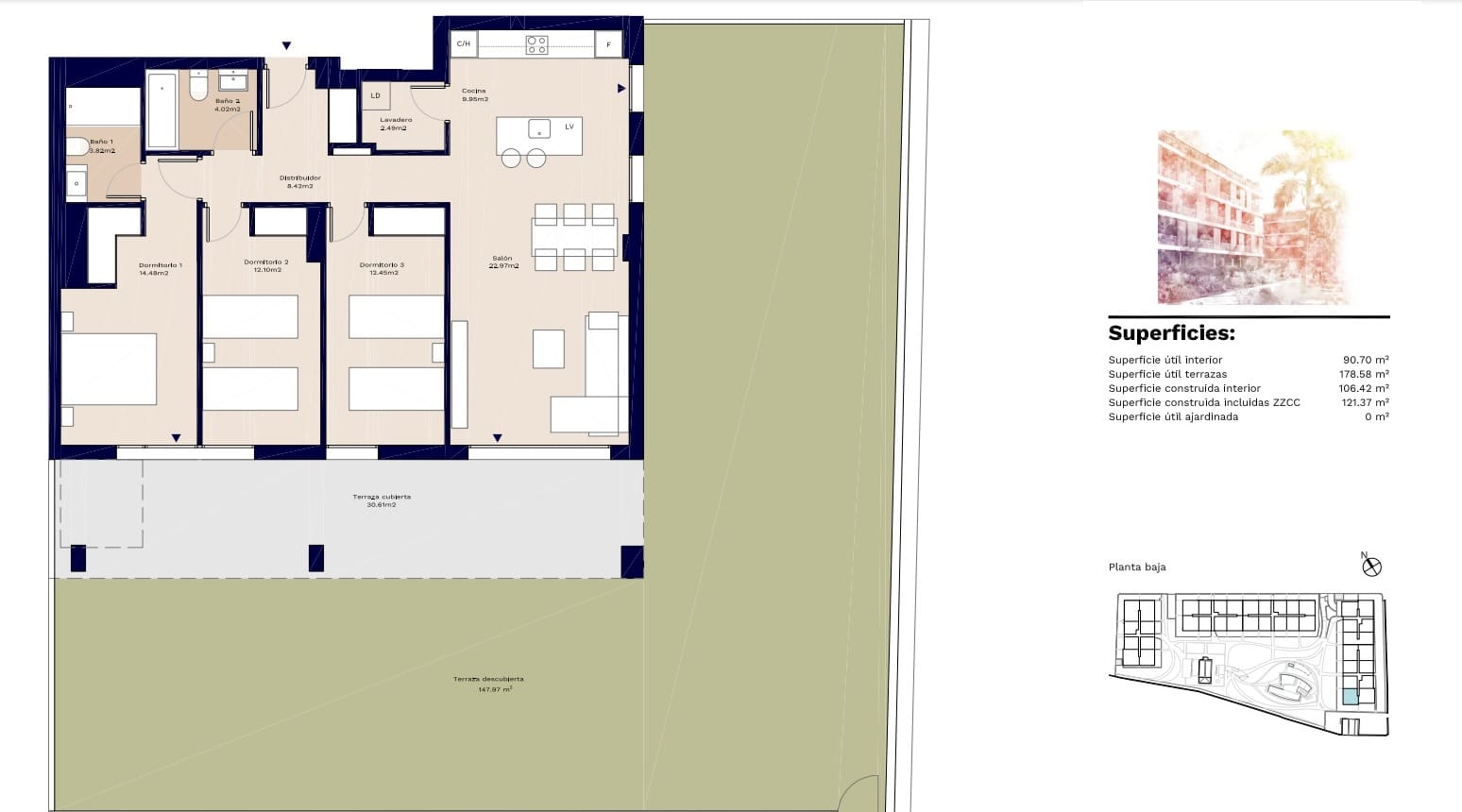 Apartamento de lujo con gran jardin en venta en Denia a 100m de la playa