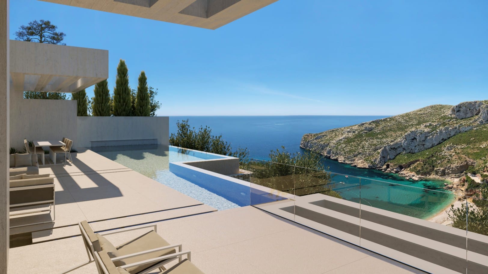 Luxe villa met 4 slaapkamers en uitzicht op zee in Javea