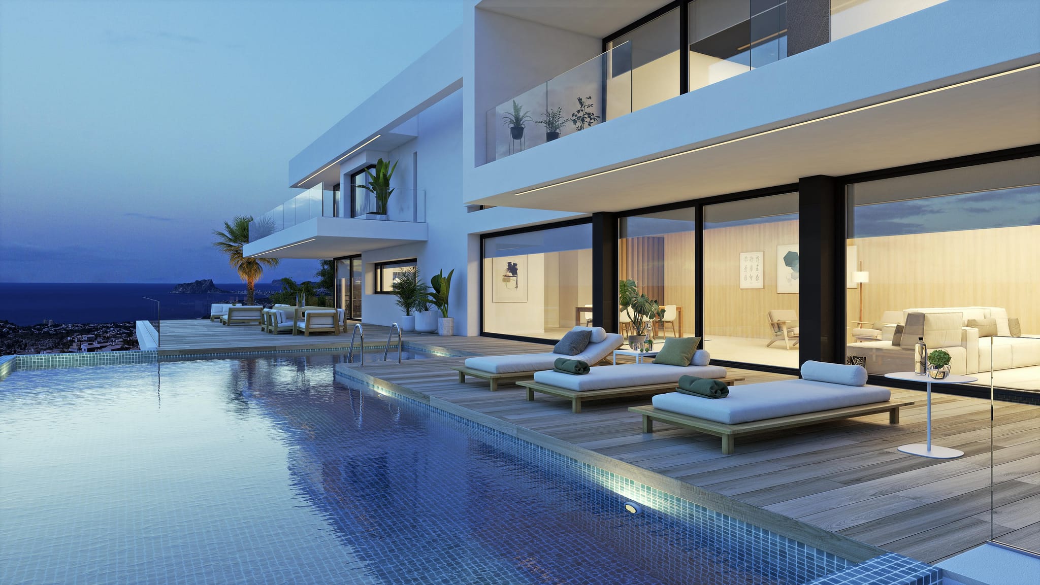 Moderne villa met 5 suites met uitzicht op de Middellandse Zee van Moraira