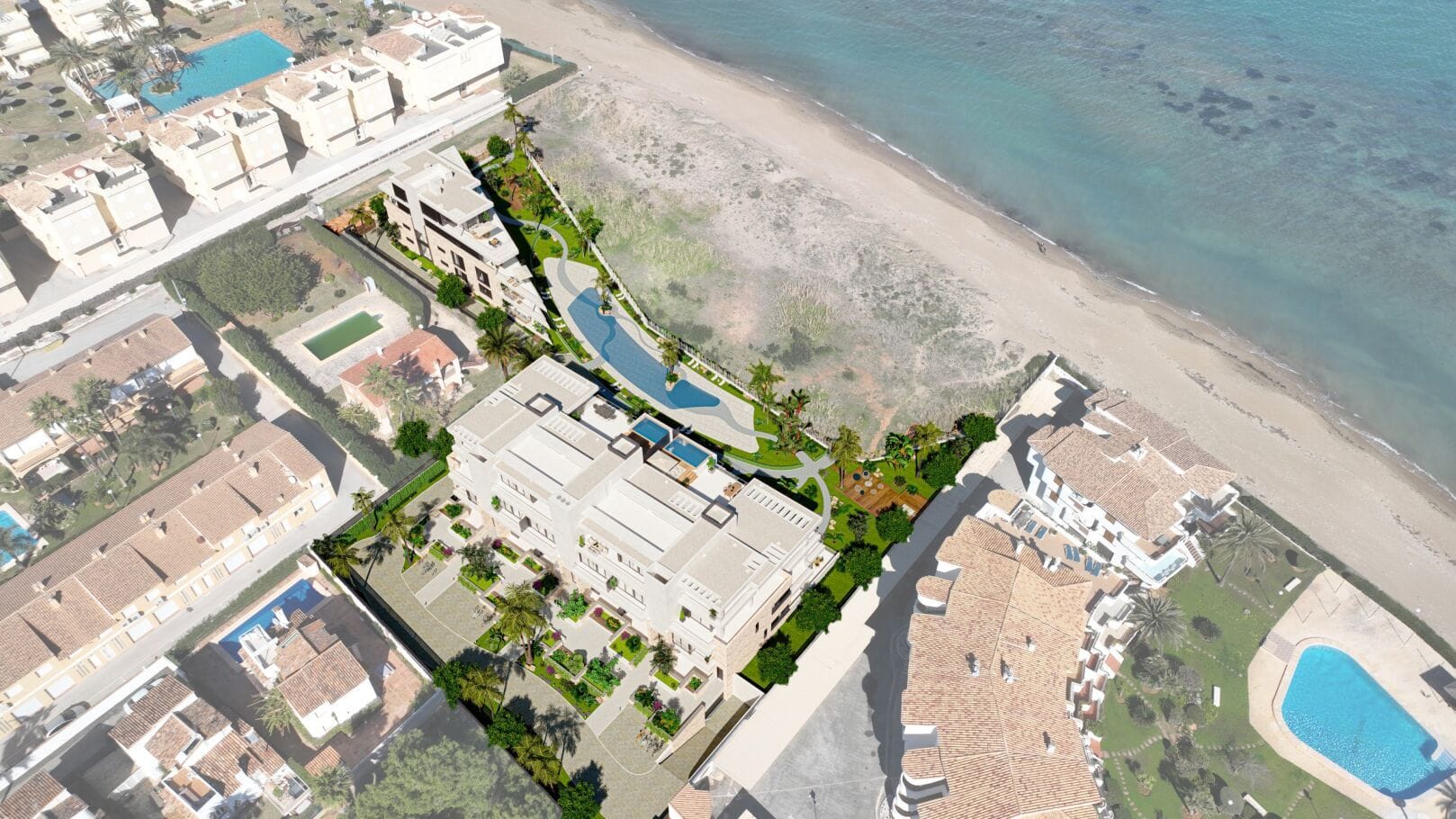 Apartamento de 3 dormitorios en la 1ª planta en primera línea en Denia